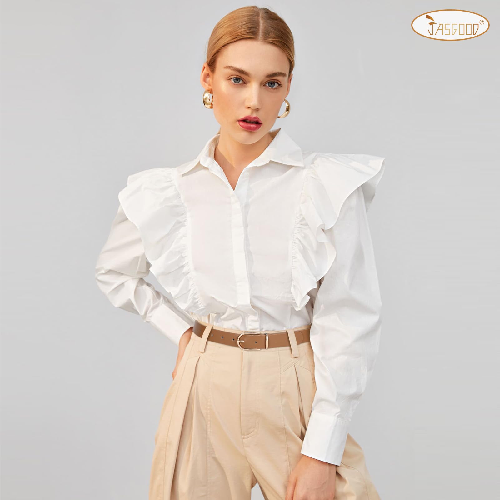 JASGOOD Women’s Leather Belts for Jeans Pants Fashion Ladies Belt with Gold Buckle - JASGOOD OFFICIAL