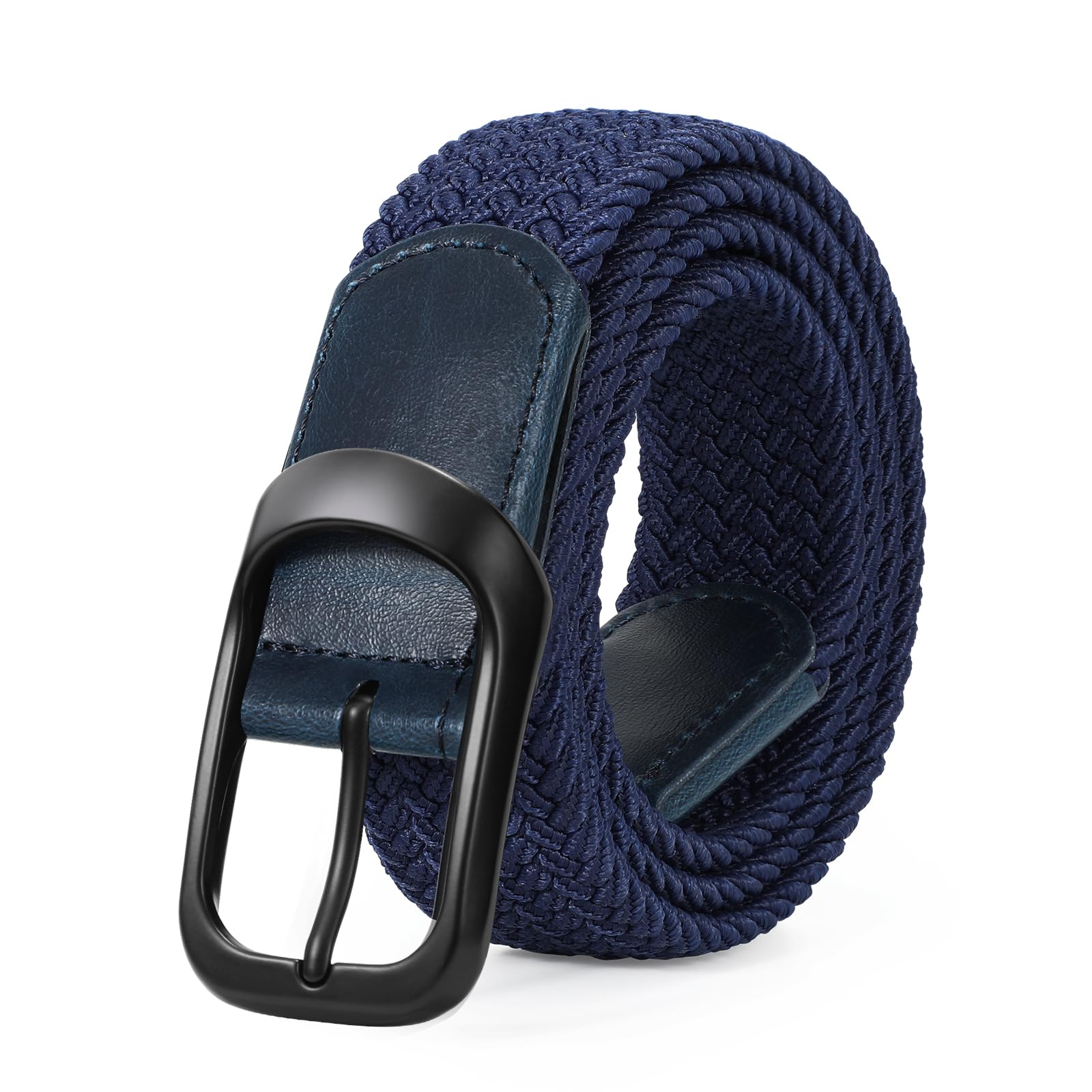 JASGOOD Stretch Belt for Men, Men Women Elastic Woven Braided Belt 1 3/8 Casual Belt Golf Belt for Jeans Pants