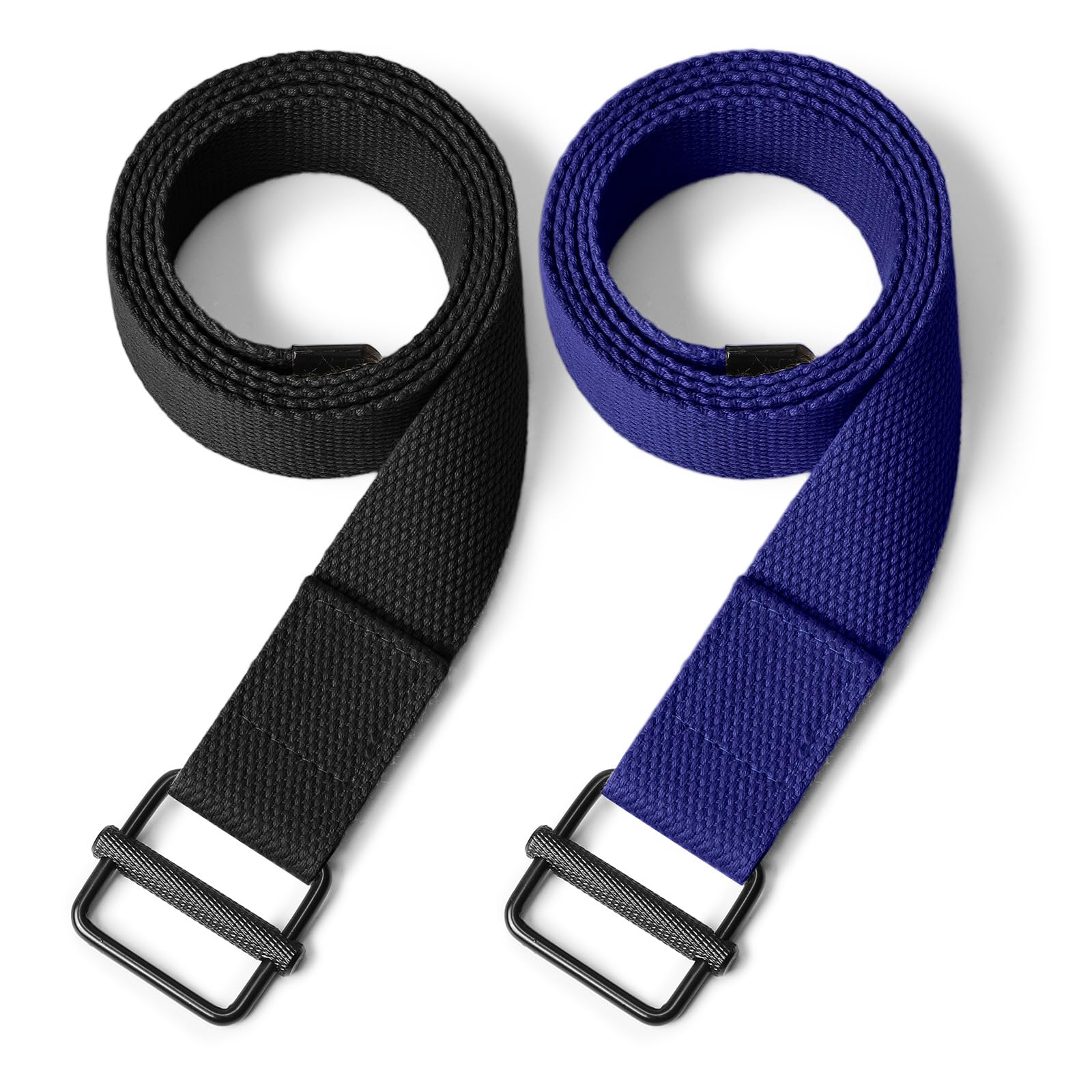 JASGOOD 2 Pack Mens Belts Canvas Belt for Men Fabric Web Golf Belt Casual Belt for Jeans Pants