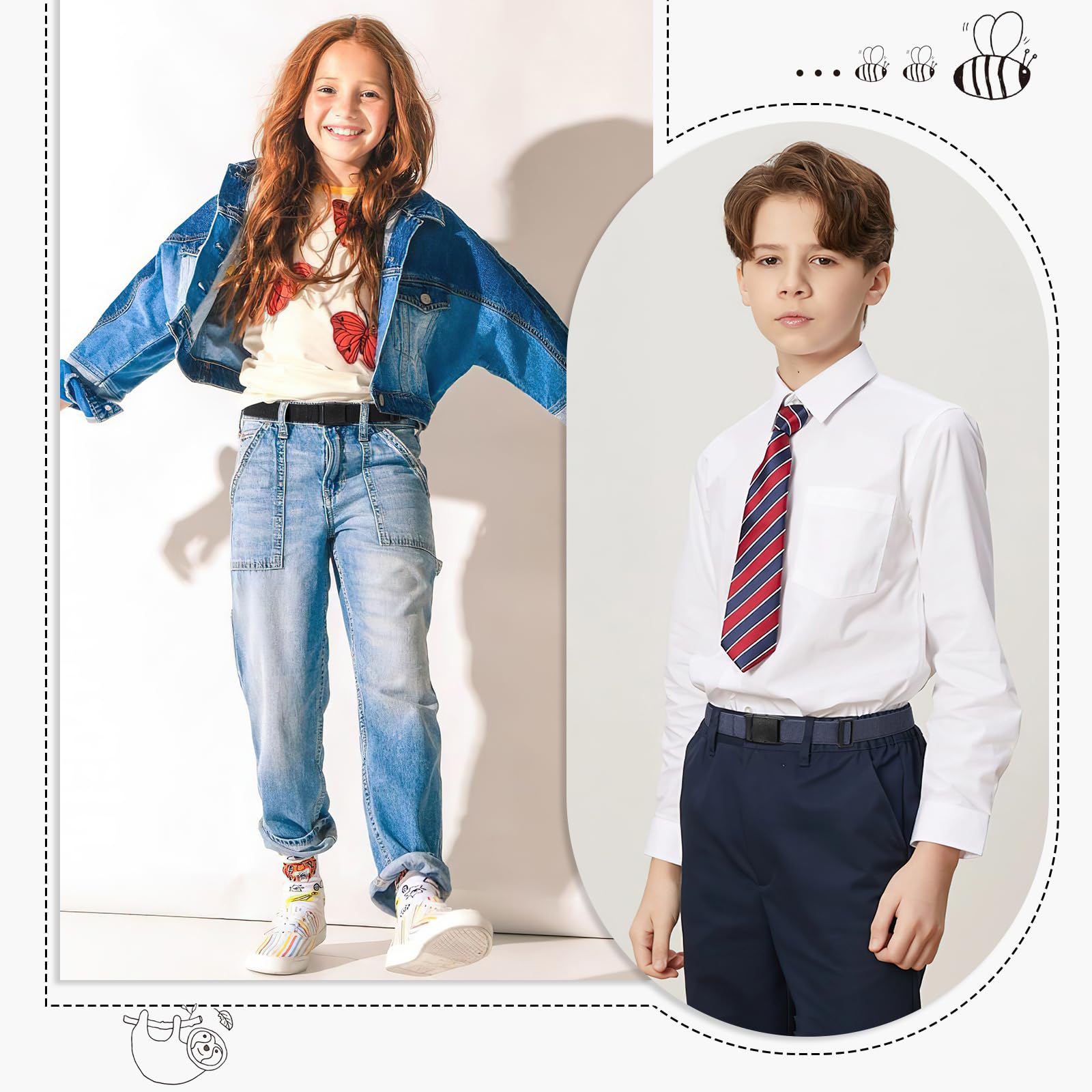 JASGOOD Kids Adjustable Elastic Belt for Boys Girls and Toddlers Nickel Free Stretch Belts for Pants Jeans