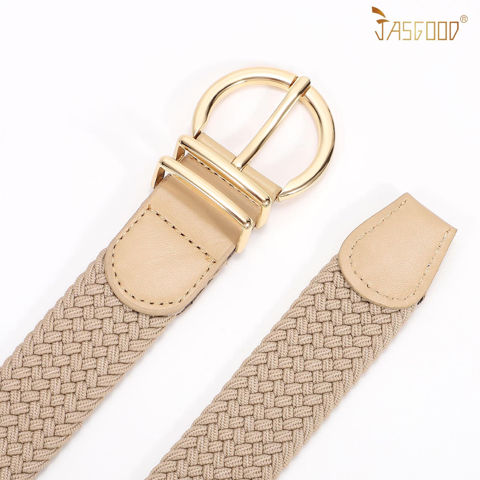 JASGOOD Women Men Braided Woven Elastic Stretch Waist Belt Golf Canvas Fabric Casual Belt for Jeans Pants - JASGOOD OFFICIAL