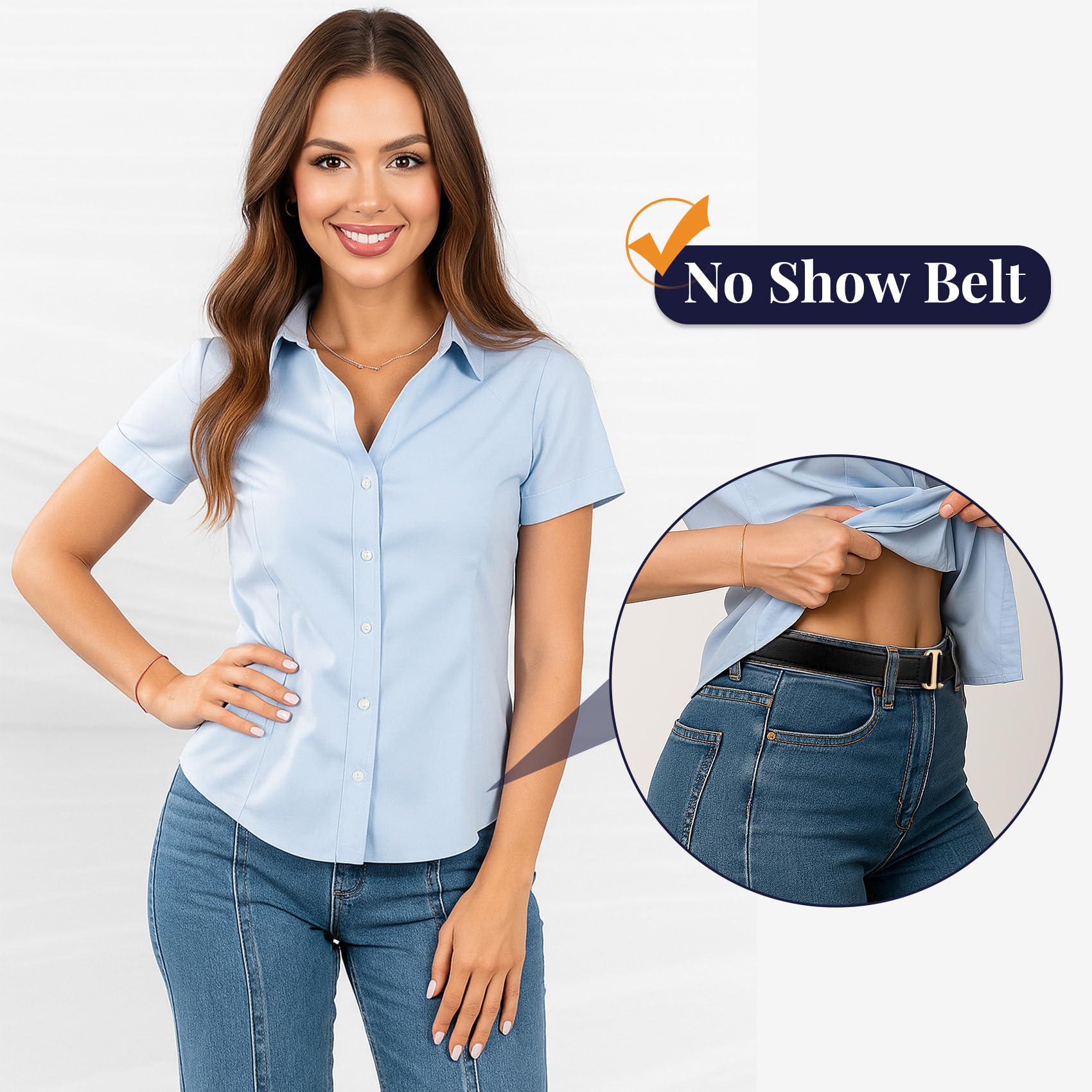 JASGOOD 2 Pcs Crop Top Tuck Waist Band Tool for Tucking Sweaters Tops and Shirts Stretch Belts for Women
