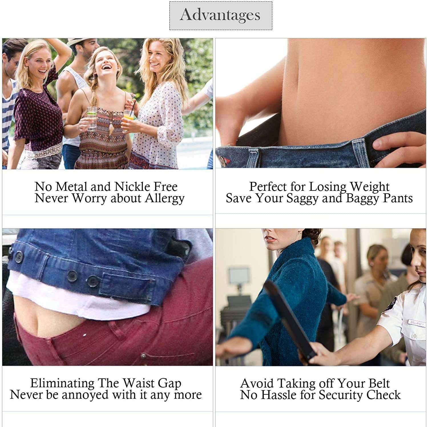 JASGOOD No Show Women Stretch Belt Invisible Elastic Web Strap Belt with Flat Buckle for Jeans Pants Dresses - JASGOOD OFFICIAL