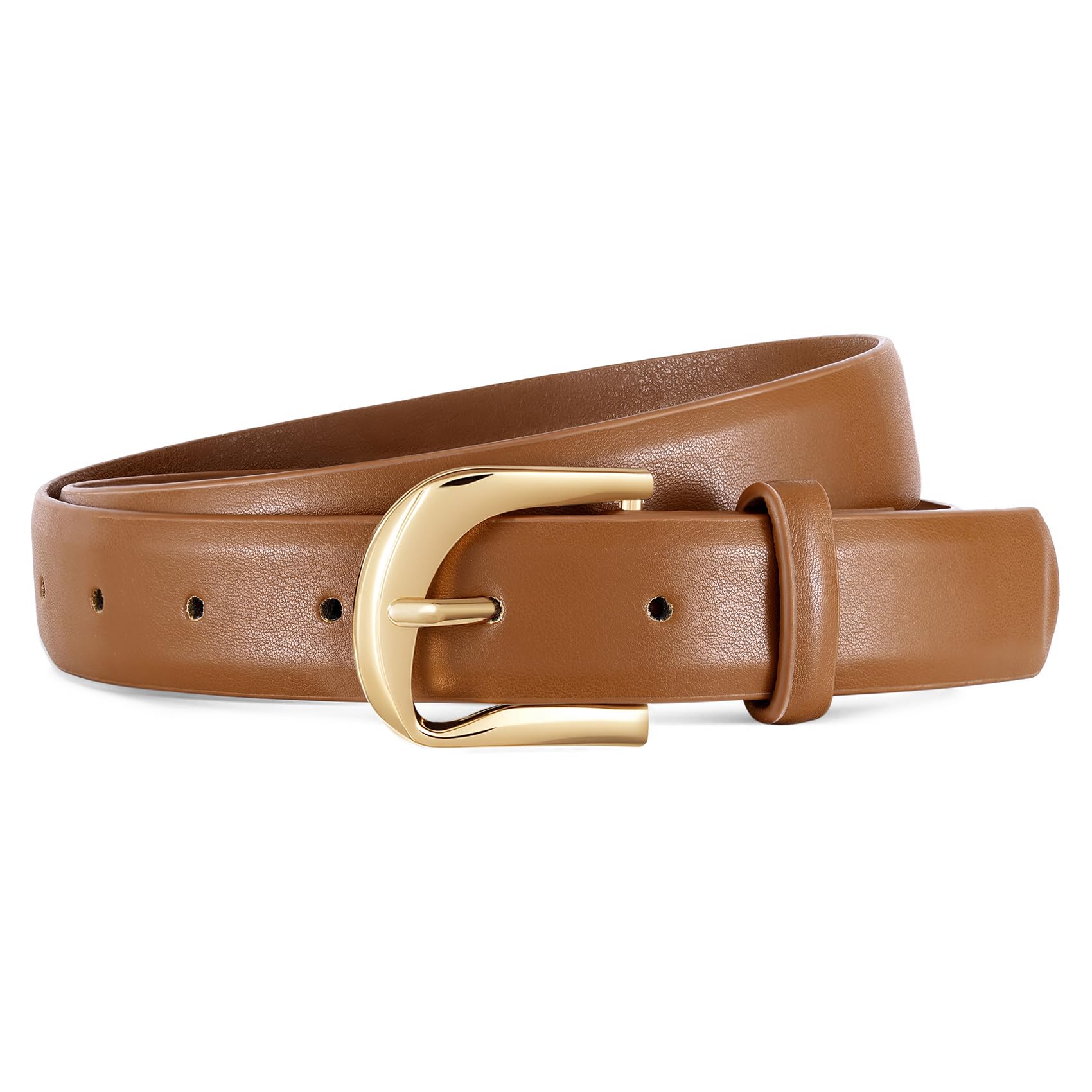 JASGOOD Women Leather Belts Plus Size Faux Leather Belt for Jeans Pants Fashion Ladies Waist Belt with Gold Buckle