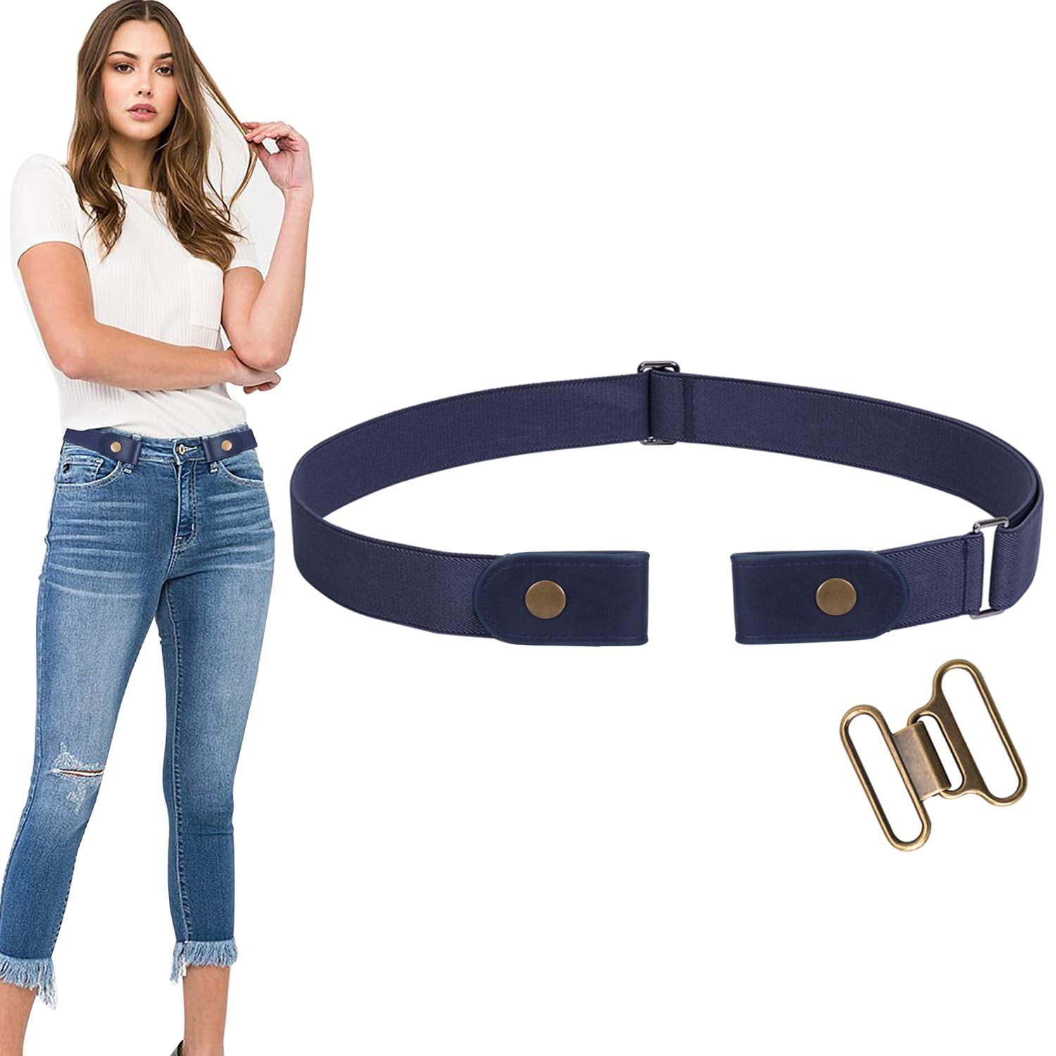 WERFORU No Buckle Stretch Belt for Women and Men Elastic Waist Belt up to 72 Inches for Jeans Pants - JASGOOD OFFICIAL