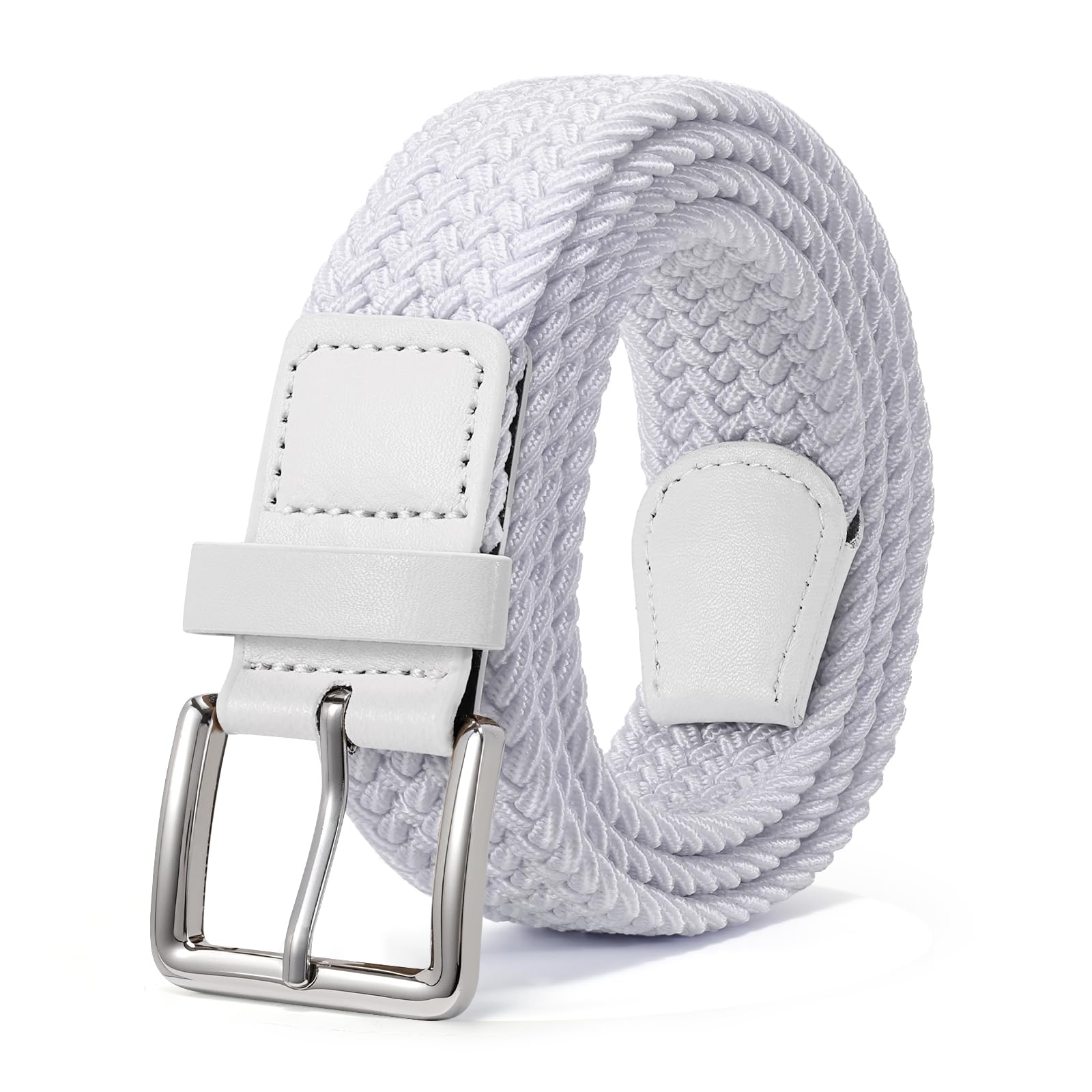 JASGOOD Braided Belt Women Stretch Woven Belts for Golf Elastic Casual 1 3/8" Jeans Shorts Pants