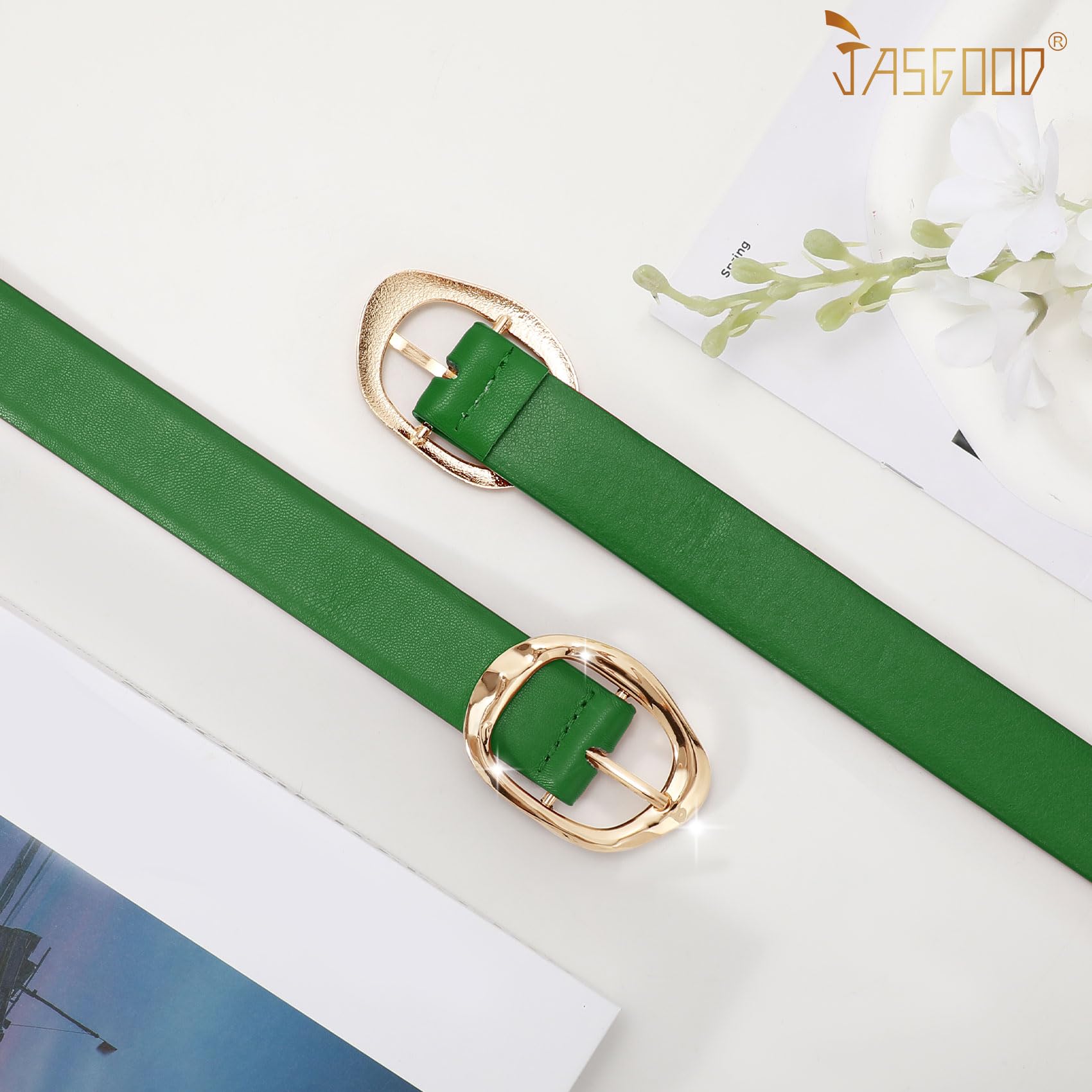 JASGOOD 3 Pack Women Belts for Jeans Pants Ladies Leather Waist Belt Casual Fashion Trend Belt for Women with Gold Buckle - JASGOOD OFFICIAL