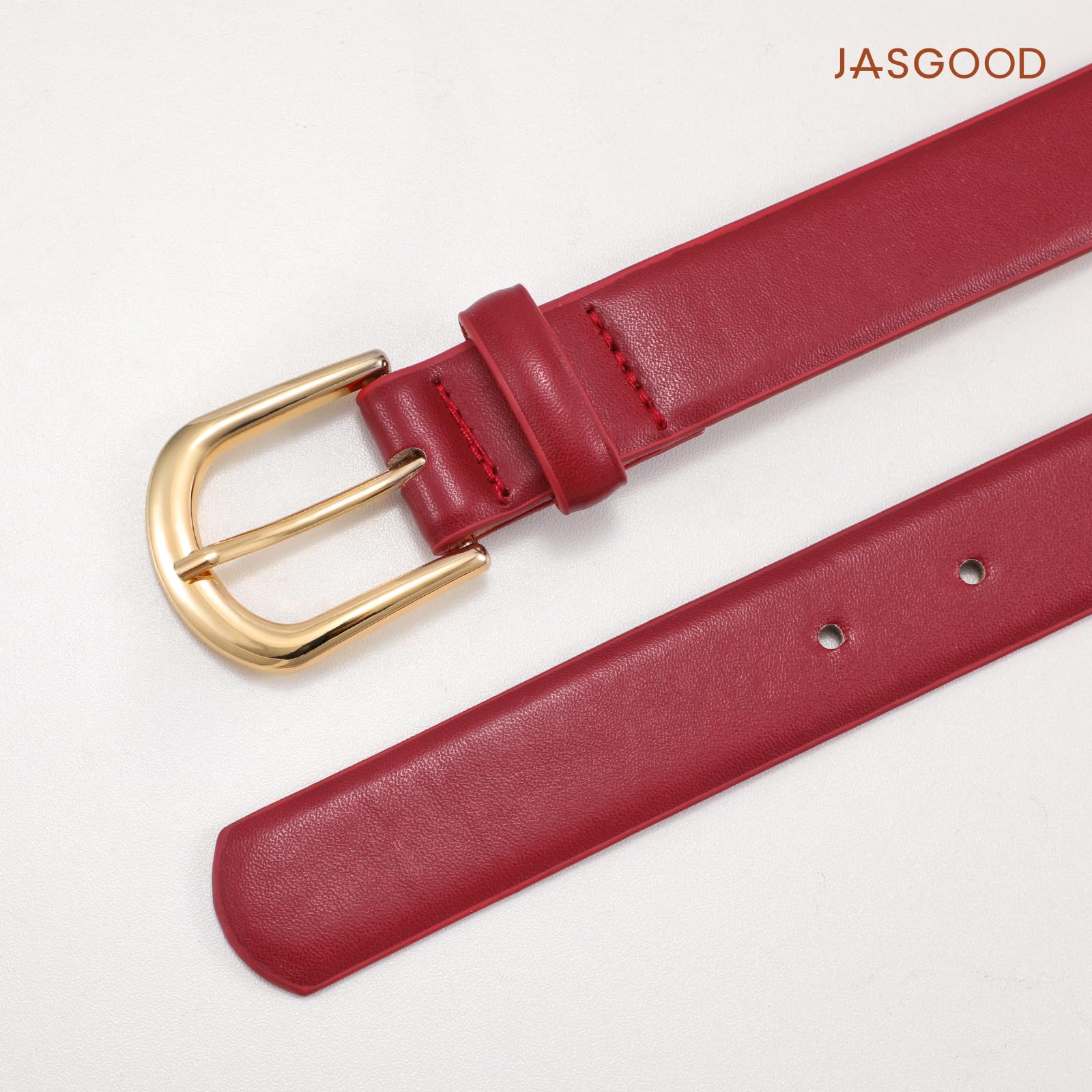 JASGOOD Leather Belt Women Belts for Jean Pants with Gold Buckle Fashion Ladies Waist Belt - JASGOOD OFFICIAL