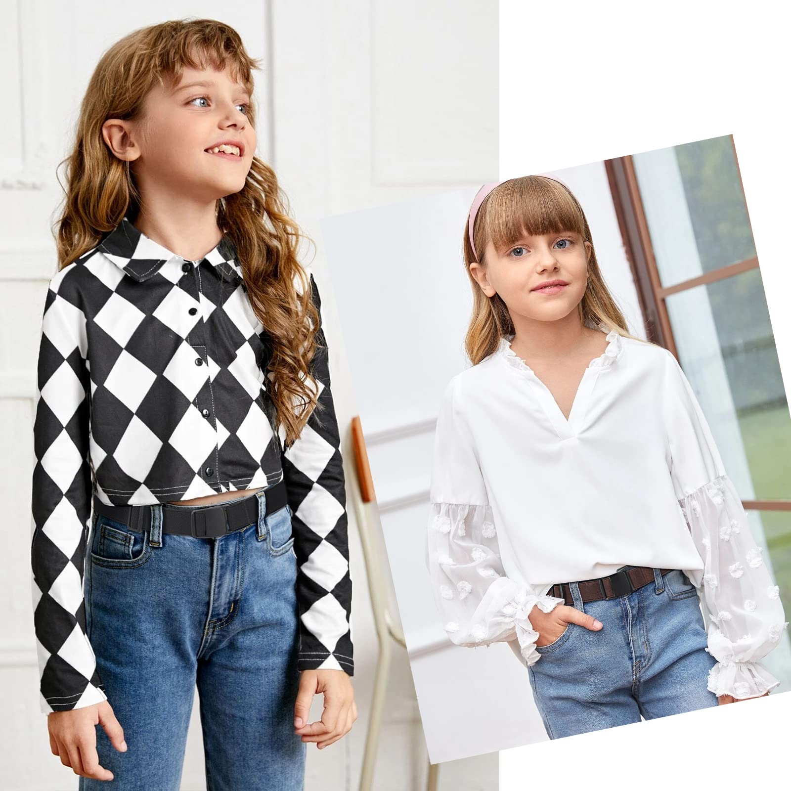 JASGOOD Kids Nickel Free Belts,Adjustable Elastic Belts for Pants Children,Stretch Belts for Boys Girls and Toddlers