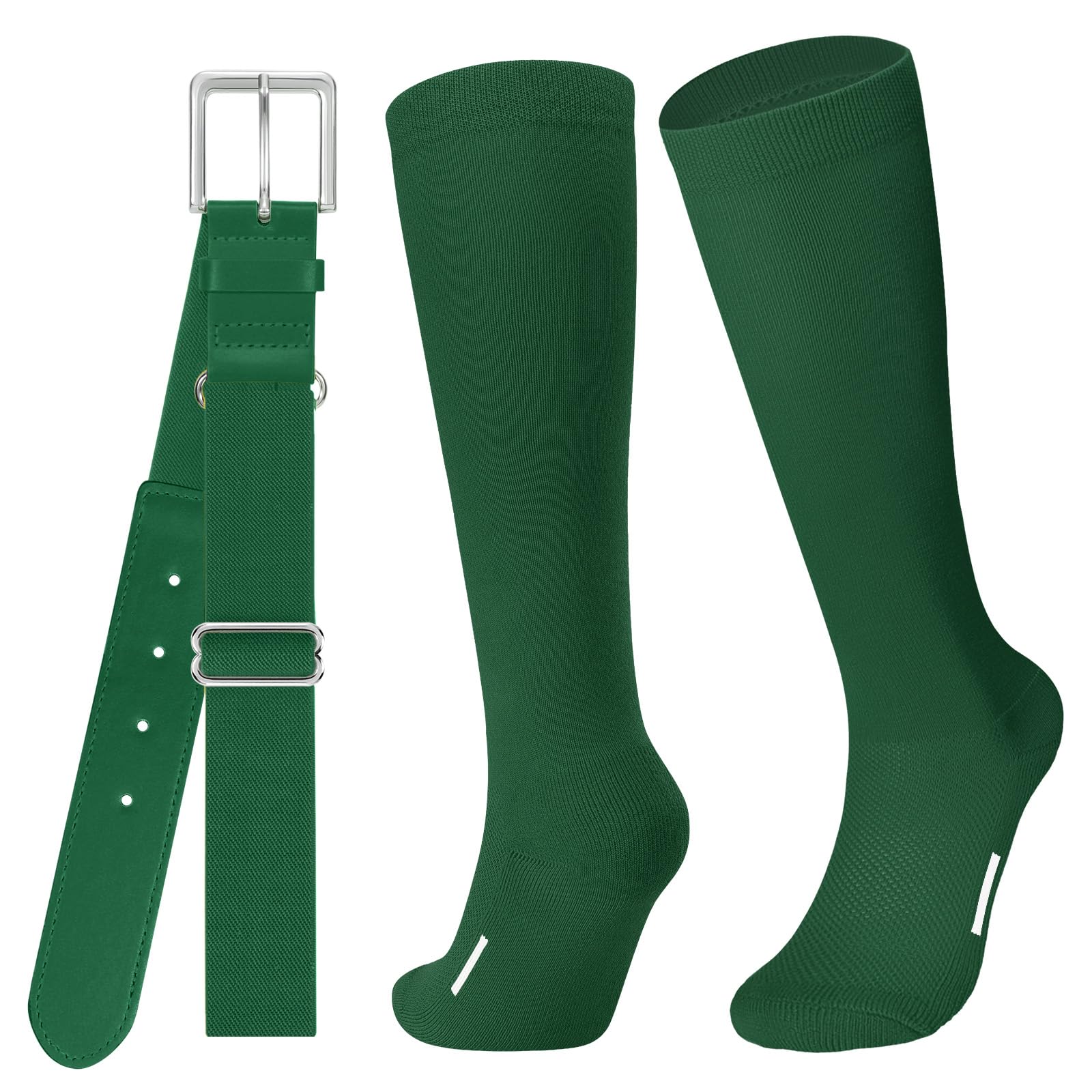 JASGOOD Baseball Softball Socks and Belt Combo Set Breathable Soccer Football Socks for Adult and Youth