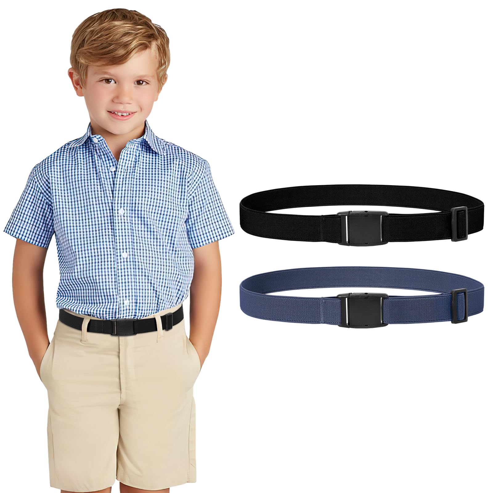 JASGOOD Kids Adjustable Elastic Belt for Boys Girls and Toddlers Nickel Free Stretch Belts for Pants Jeans