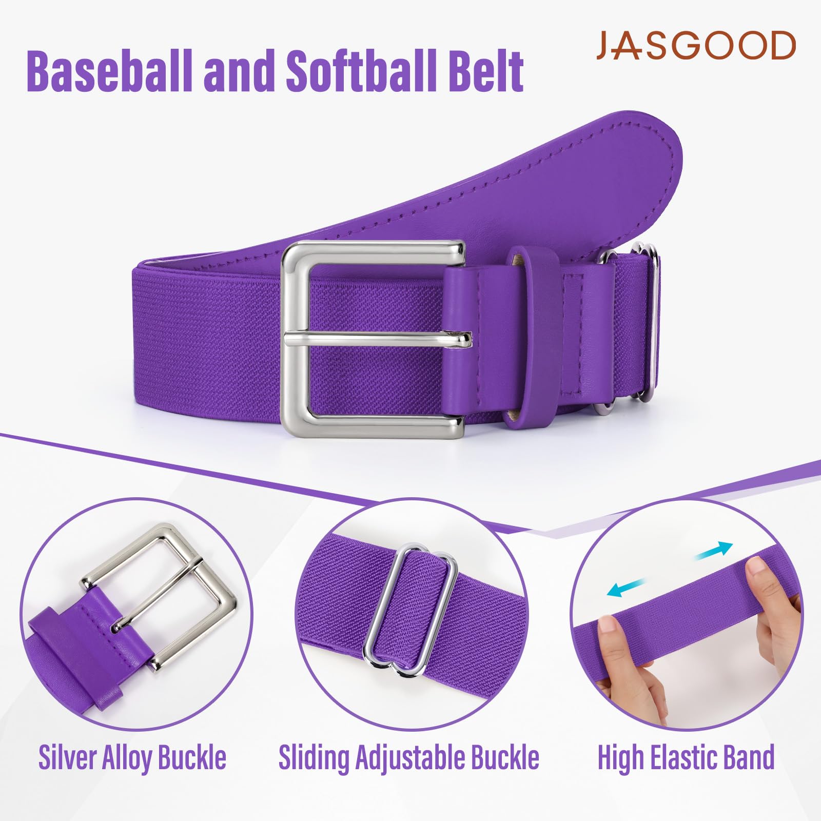 JASGOOD Baseball Softball Socks and Belt Combo Set Breathable Soccer Football Socks for Adult and Youth