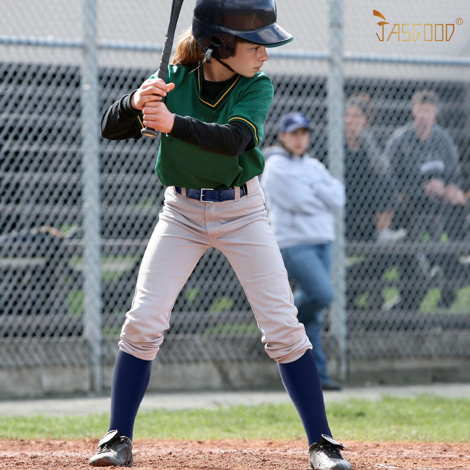 JASGOOD Baseball Belt and Socks Combo Set Adjustable Softball Belt and Socks Elastic Waist Belt for Child Youth