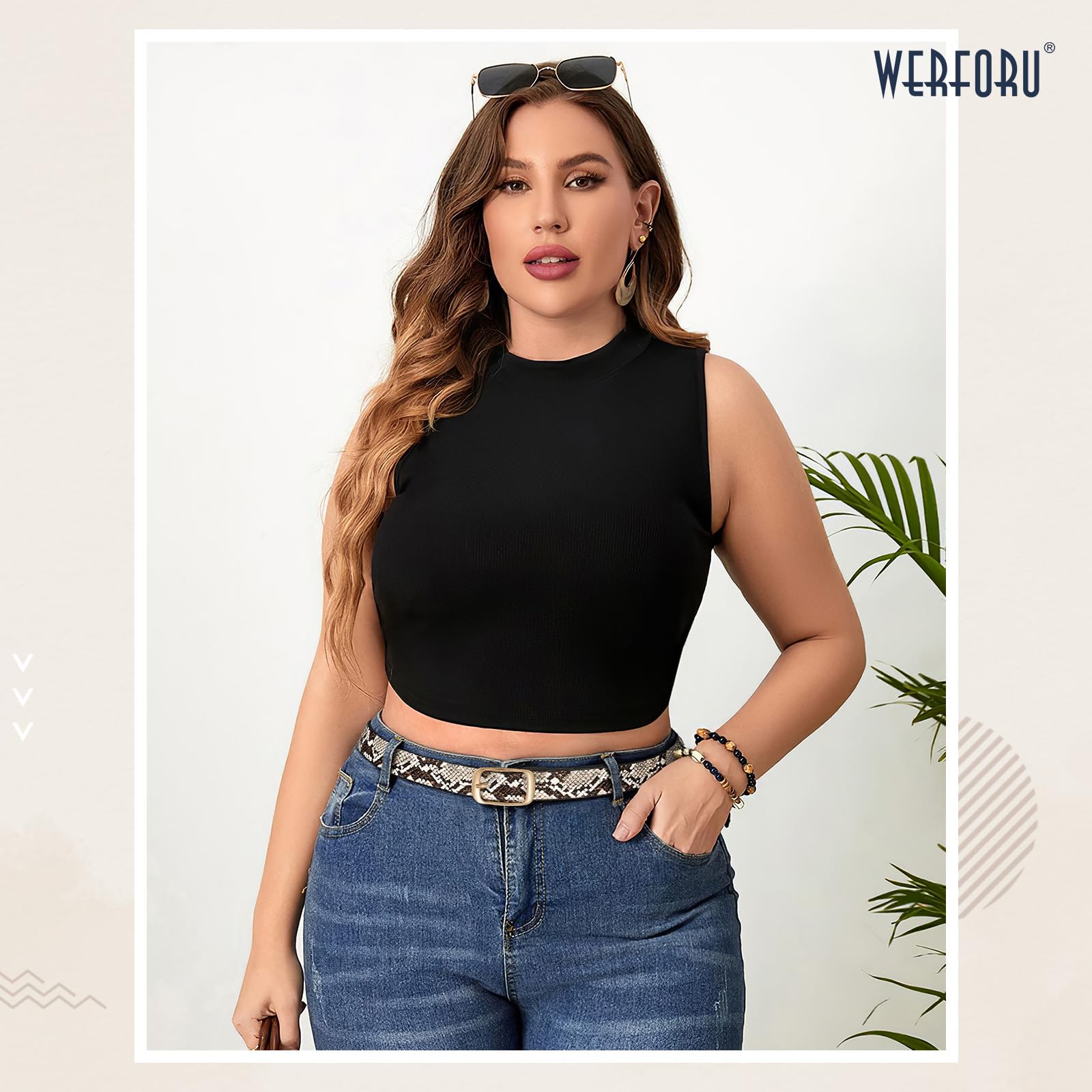 WERFORU Plus Size Belt for Women Leather Belt with Metal Buckle Ladies Casual Belt for Jeans Pants - JASGOOD OFFICIAL