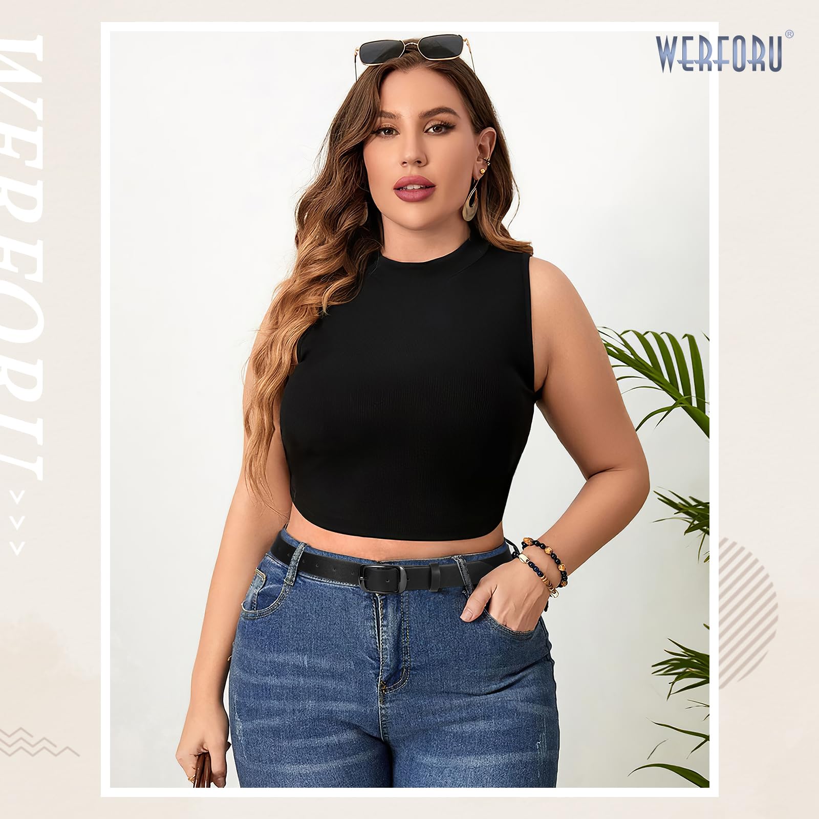 WERFORU Plus Size Belt for Women Leather Belt with Metal Buckle Ladies Casual Belt for Jeans Pants - JASGOOD OFFICIAL