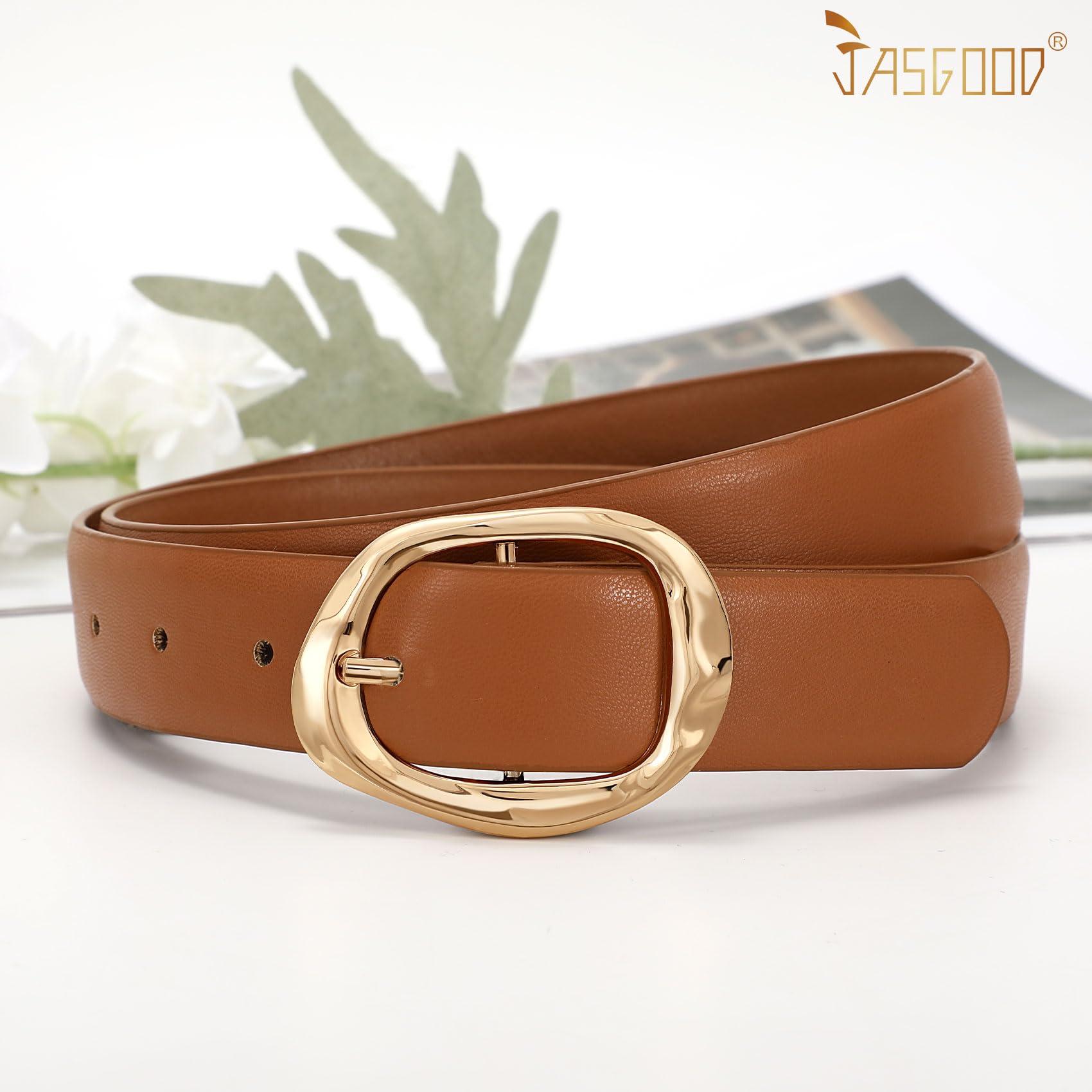 JASGOOD 3 Pack Women Belts for Jeans Pants Ladies Leather Waist Belt Casual Fashion Trend Belt for Women with Gold Buckle - JASGOOD OFFICIAL