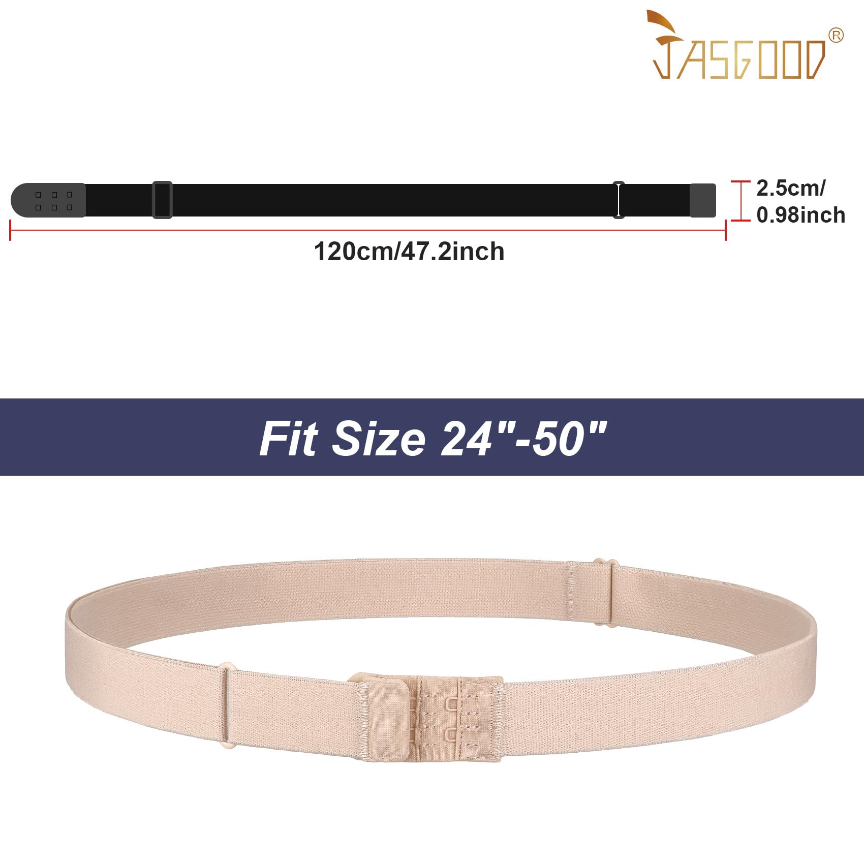 JASGOOD Crop Top Tuck Waist Band Adjustable Band Tucking Sweaters Shirts Stretch Belts for Women Change Style of Tops