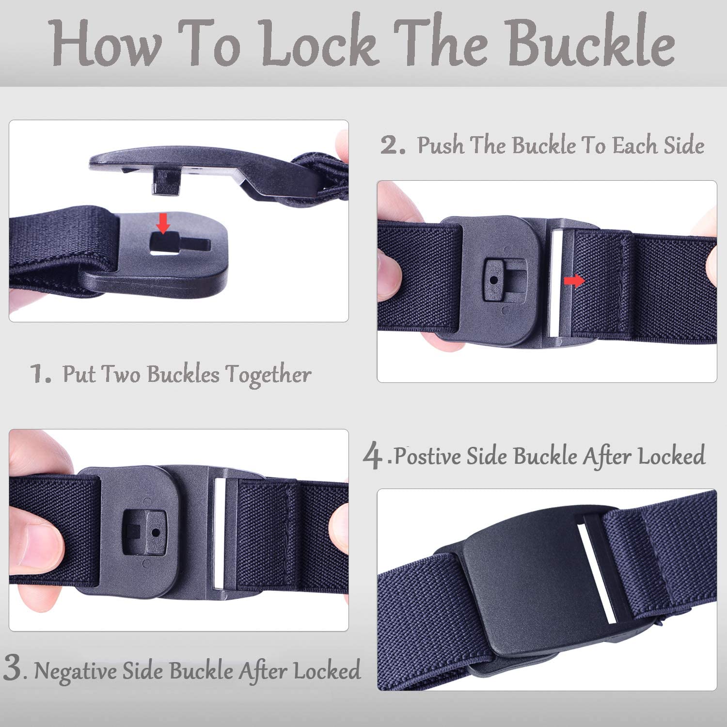 JASGOOD No Show Stretch Belt for Women Easily Adjustable Elastic Flat Buckle Belt