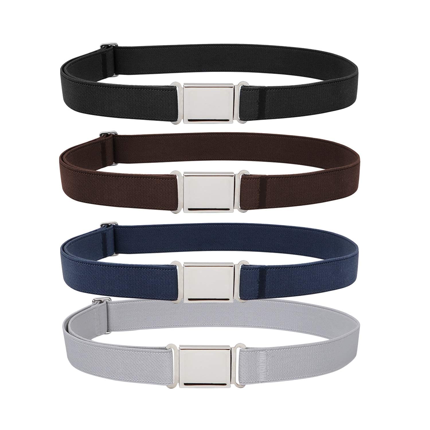JASGOOD Kids Adjustable Magnetic Belt Boys Girls Elastic Belt with Easy Magnetic Buckle for Back to School Girls