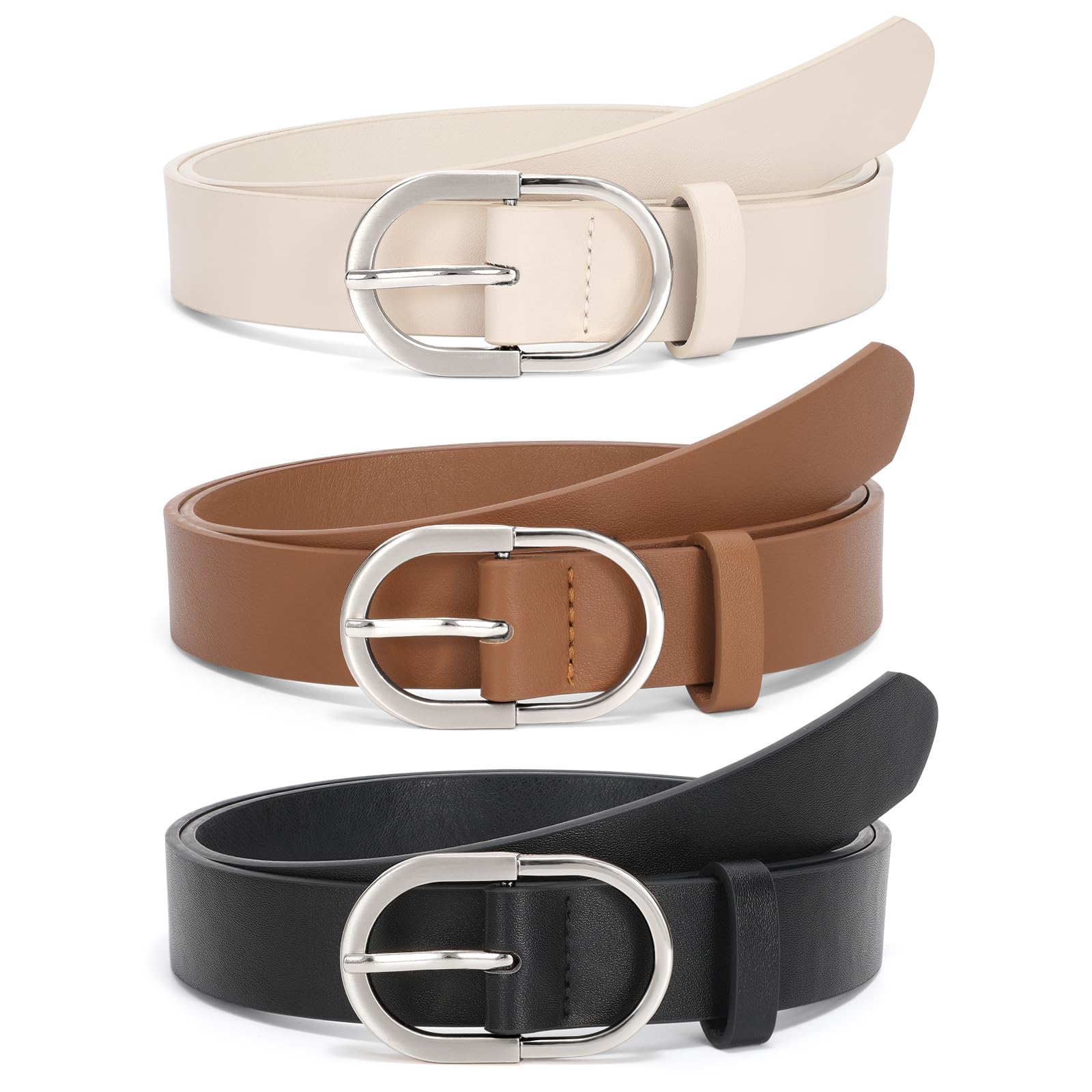 JASGOOD Women’s Leather Belts for Jeans Pants Fashion Ladies Belt with Gold Buckle - JASGOOD OFFICIAL
