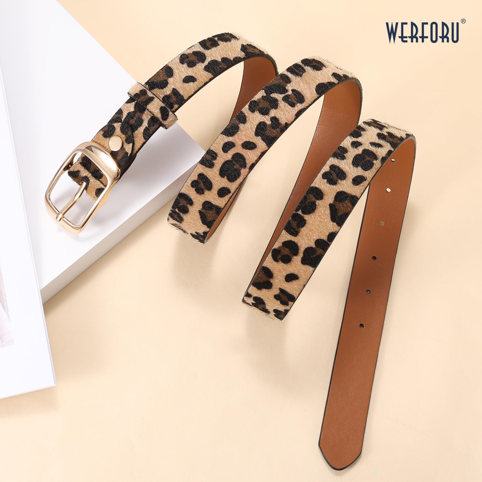 WERFORU Plus Size Belt for Women Leather Belt with Metal Buckle Ladies Casual Belt for Jeans Pants - JASGOOD OFFICIAL