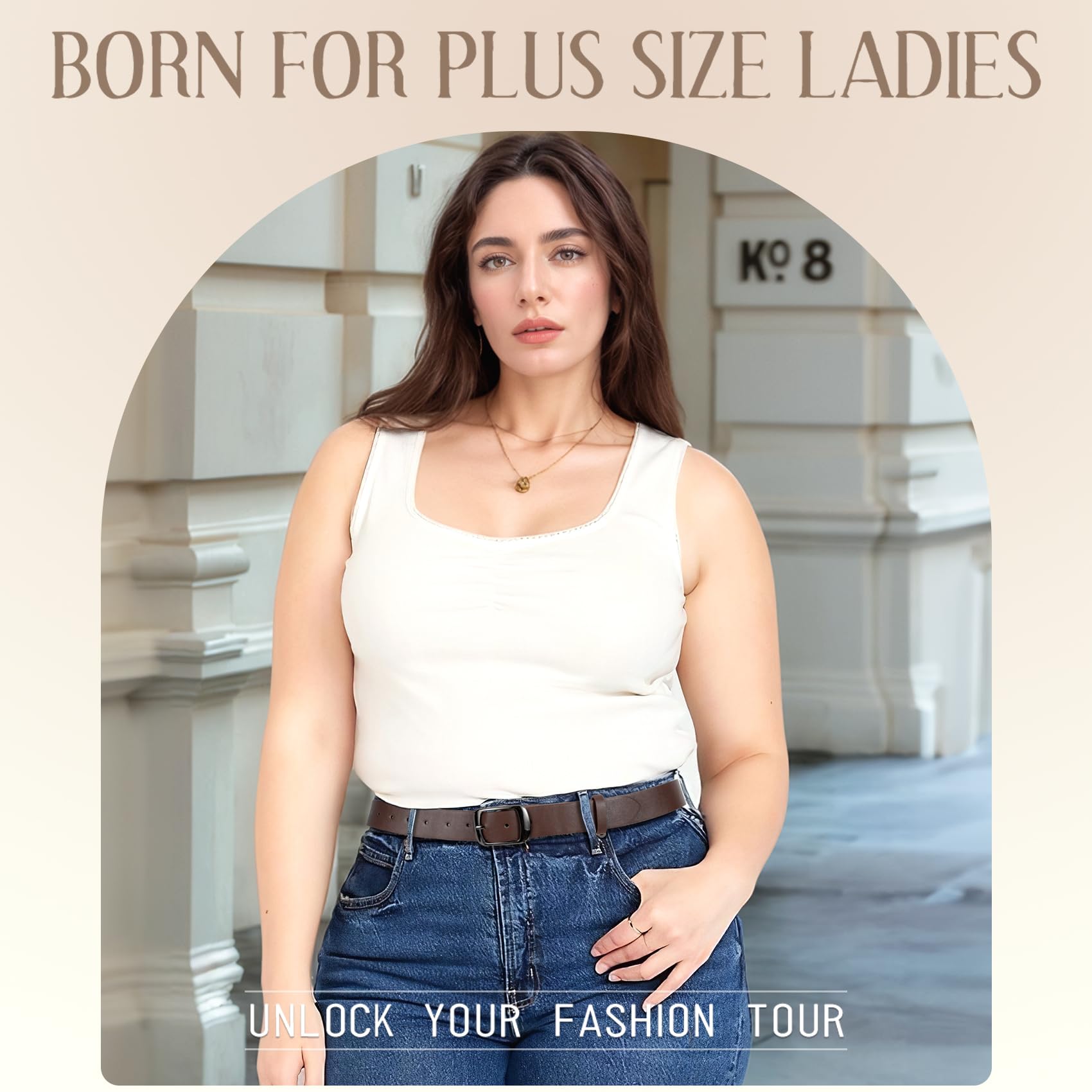 JASGOOD Plus Size Women Leather Belt Black Casual Waist Belt for Jeans Pants with Metal Pin Buckle - JASGOOD OFFICIAL
