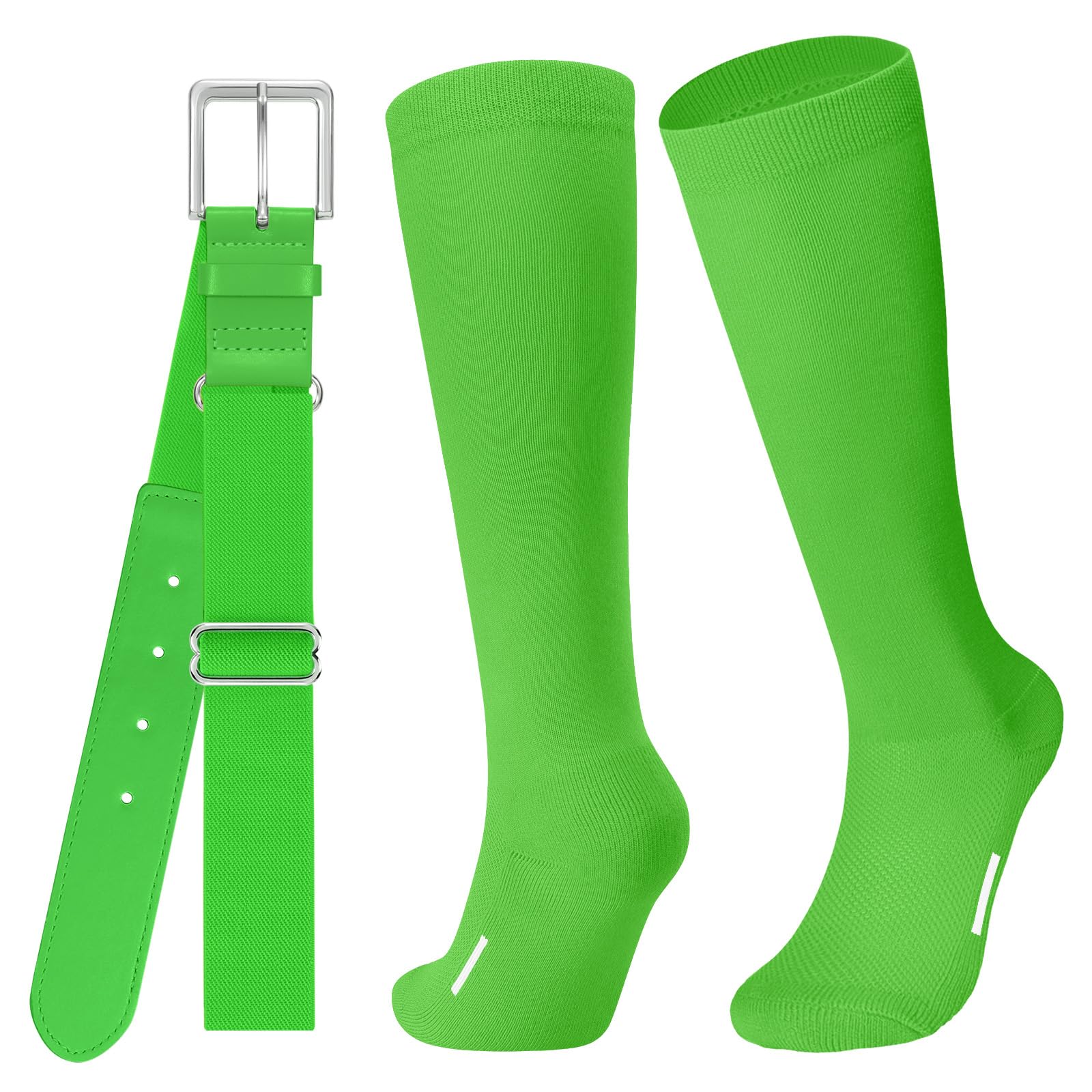 JASGOOD Baseball Softball Socks and Belt Combo Set Breathable Soccer Football Socks for Adult and Youth