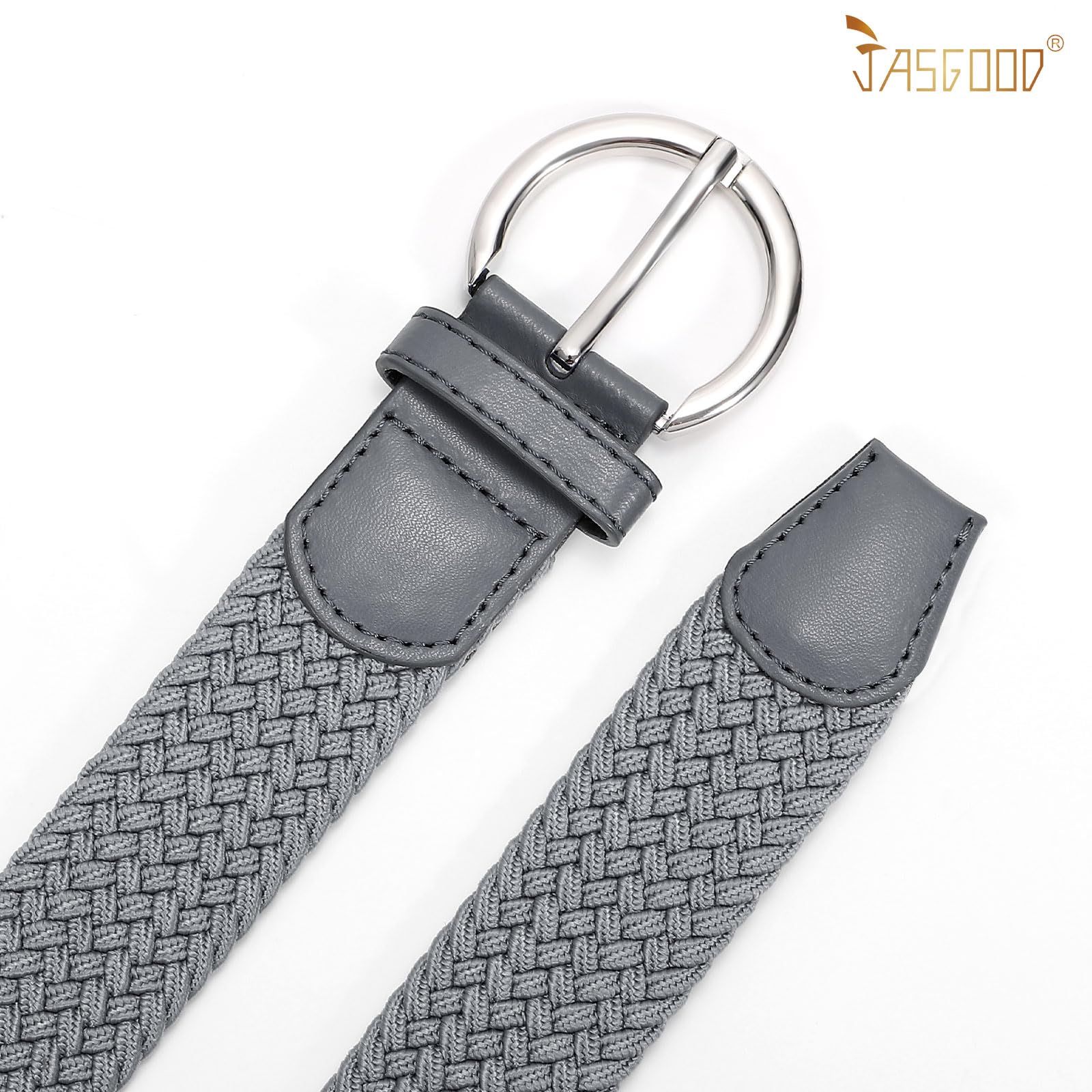 JASGOOD Women Men Braided Woven Elastic Stretch Waist Belt Golf Canvas Fabric Casual Belt for Jeans Pants - JASGOOD OFFICIAL