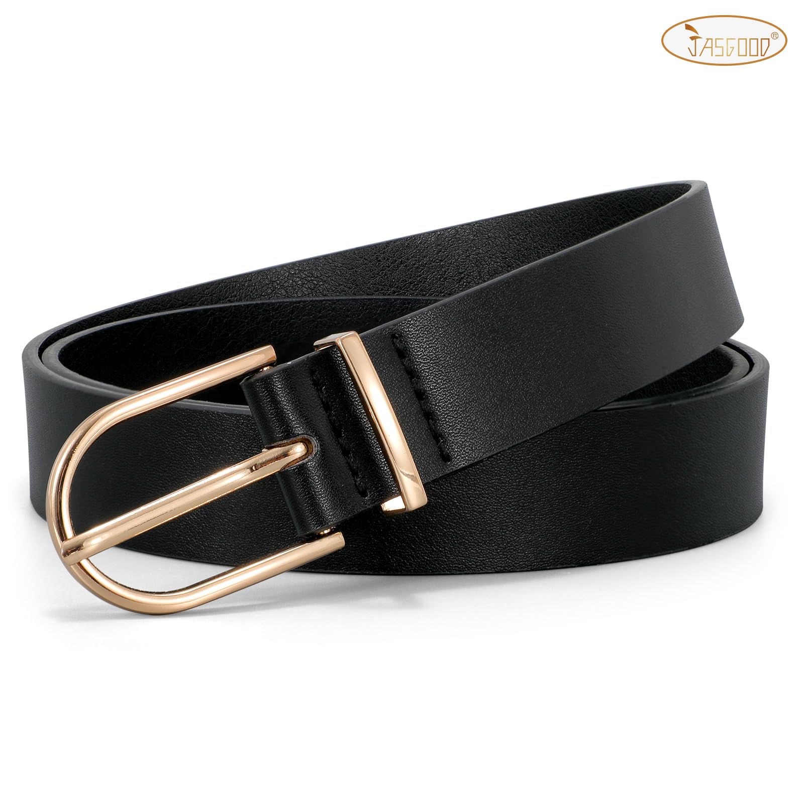 JASGOOD Women’s Leather Belts for Jeans Pants Fashion Ladies Belt with Gold Buckle - JASGOOD OFFICIAL