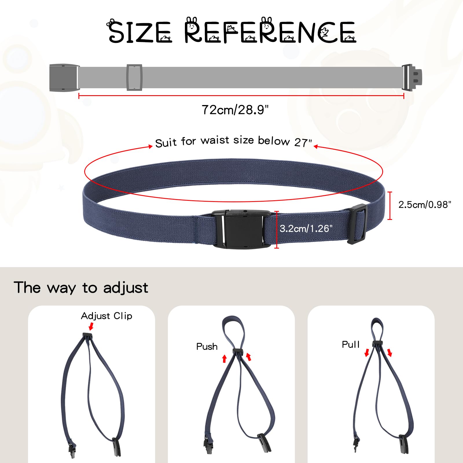 JASGOOD Kids Adjustable Elastic Belt for Boys Girls and Toddlers Nickel Free Stretch Belts for Pants Jeans