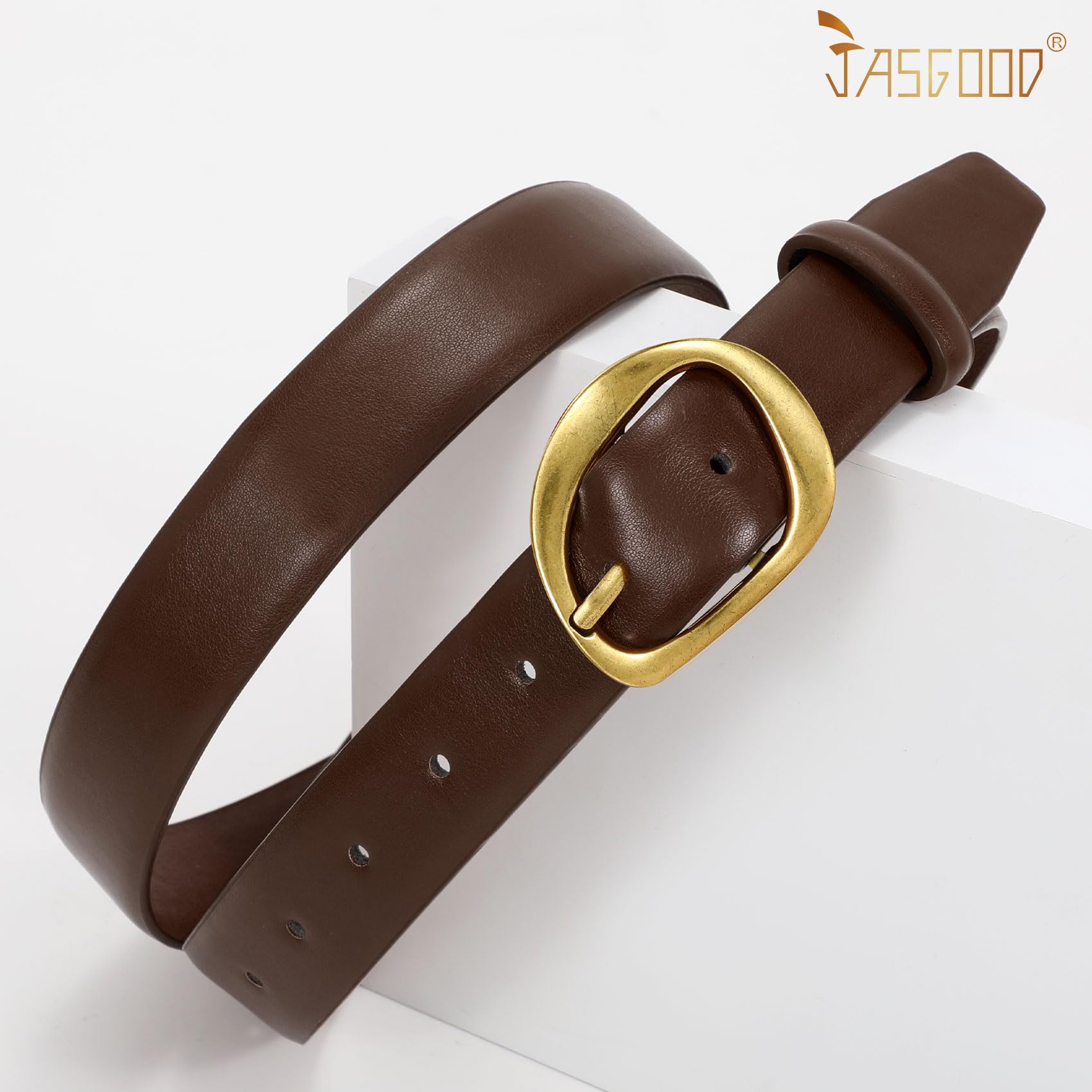JASGOOD Leather Belts for Women Cute Casual Waist Belt with Gold Buckle Ladies for Jeans Pants Dresses - JASGOOD OFFICIAL