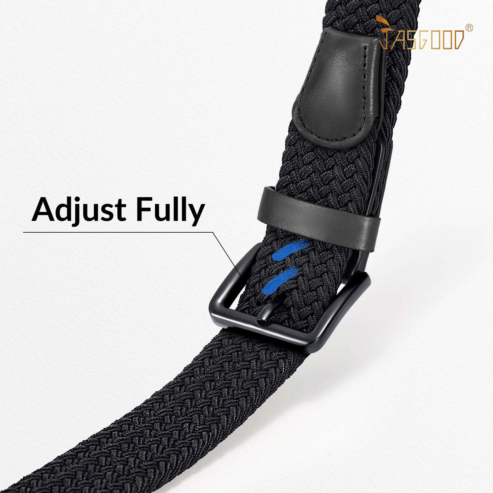 JASGOOD Braided Belt Women Stretch Woven Belts for Golf Elastic Casual 1 3/8" Jeans Shorts Pants