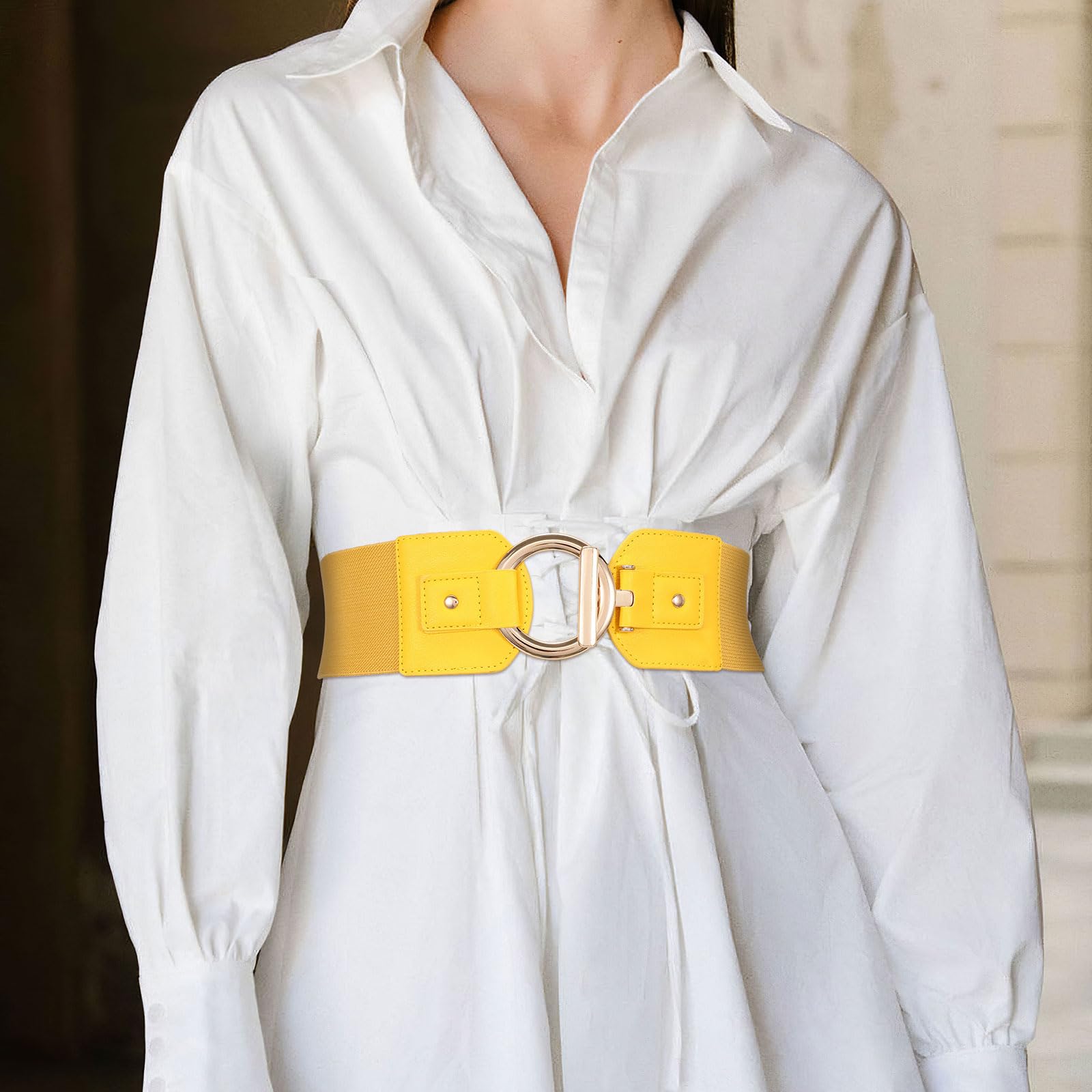 JASGOOD Women Wide Elastic Waist Belt Fashion Stretchy Dress Belt - JASGOOD OFFICIAL