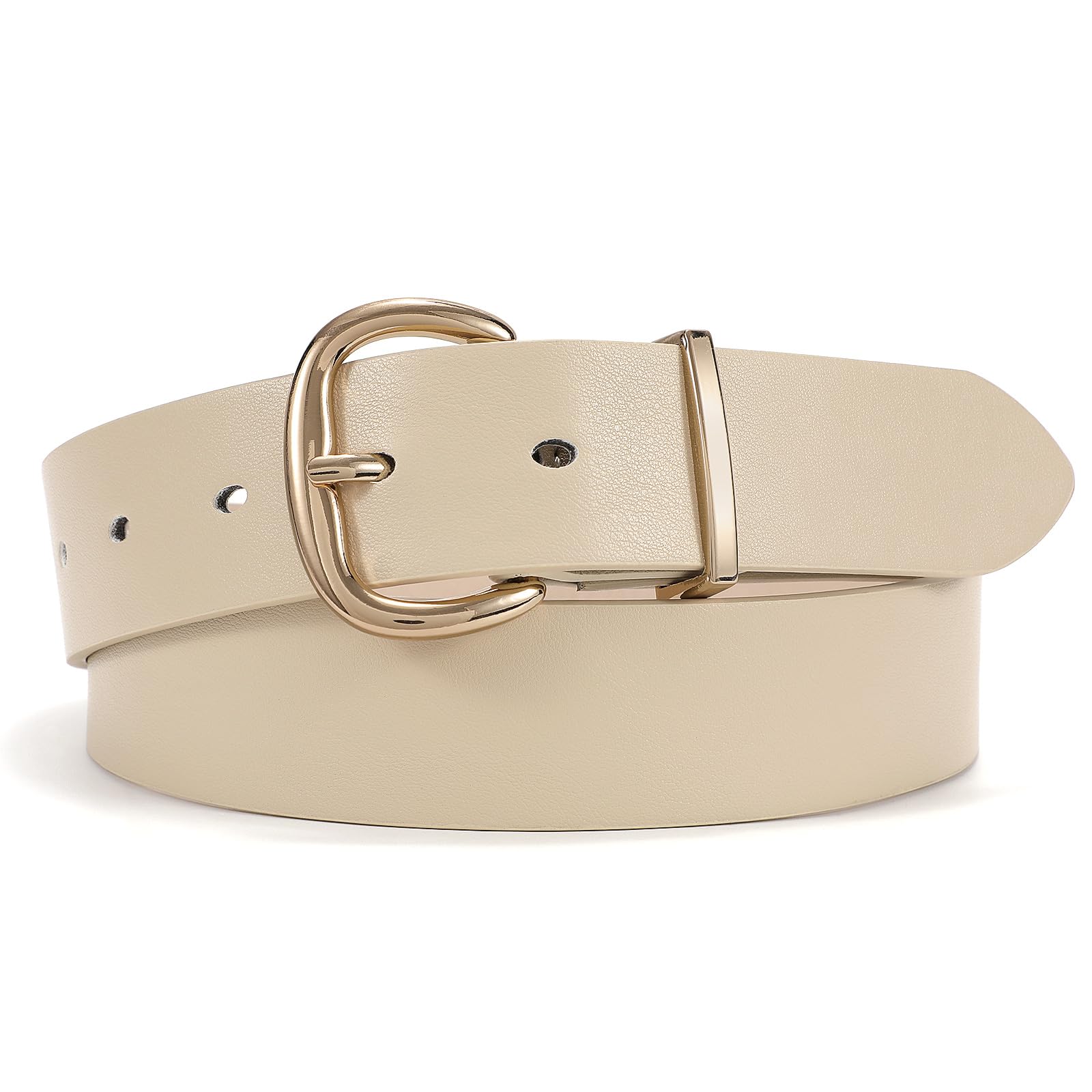 JASGOOD Women Leather Belt for Jeans Pants Gold Buckle Lady Casual Dress Waist Belt - JASGOOD OFFICIAL