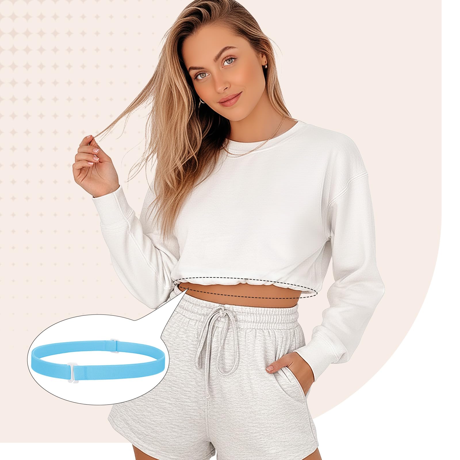 JASGOOD Crop Top Tuck Waist Band Adjustable Band for Sweater Shirts Tuck Band Women Elastic Stretch Belts - JASGOOD OFFICIAL