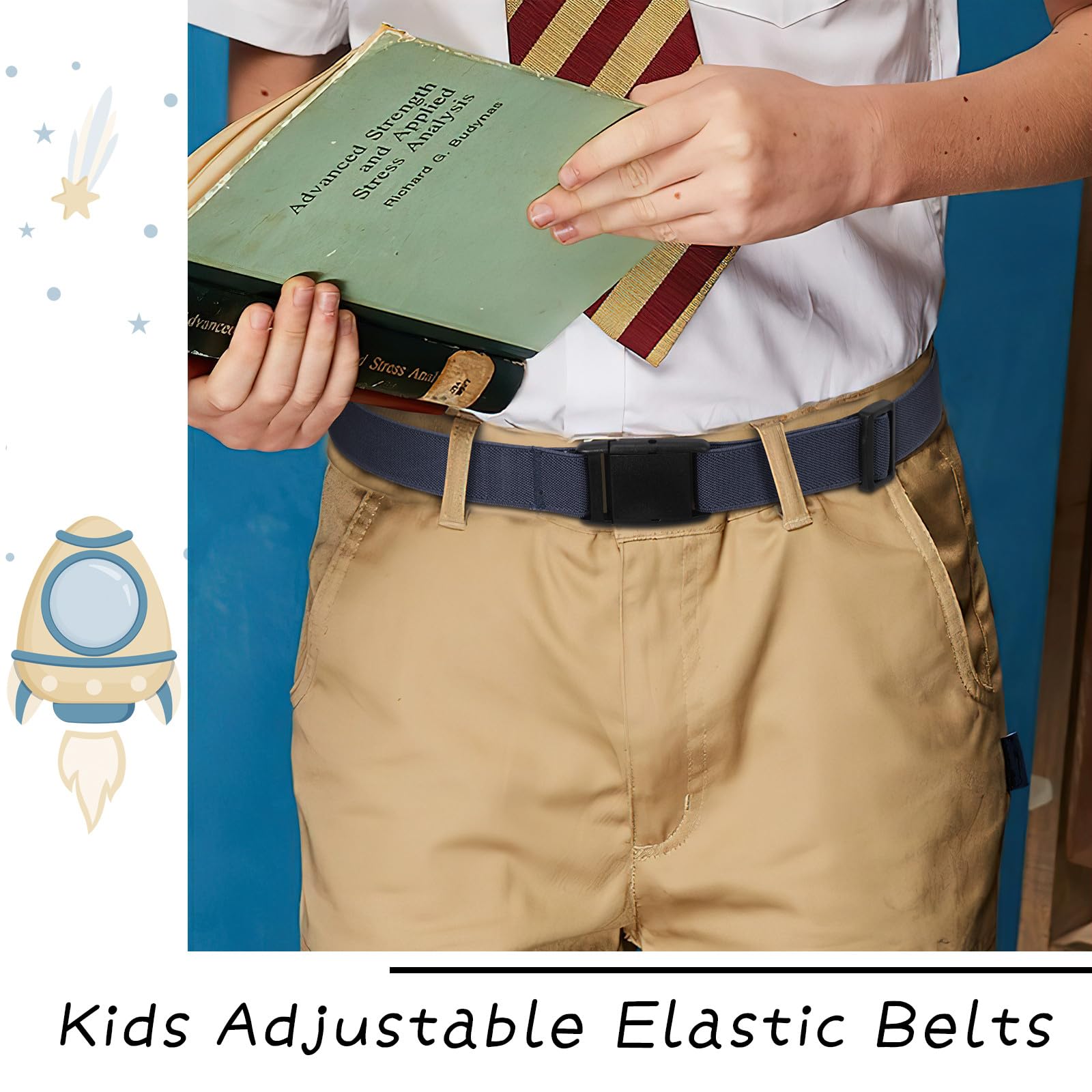 JASGOOD Kids Adjustable Elastic Belt for Boys Girls and Toddlers Nickel Free Stretch Belts for Pants Jeans