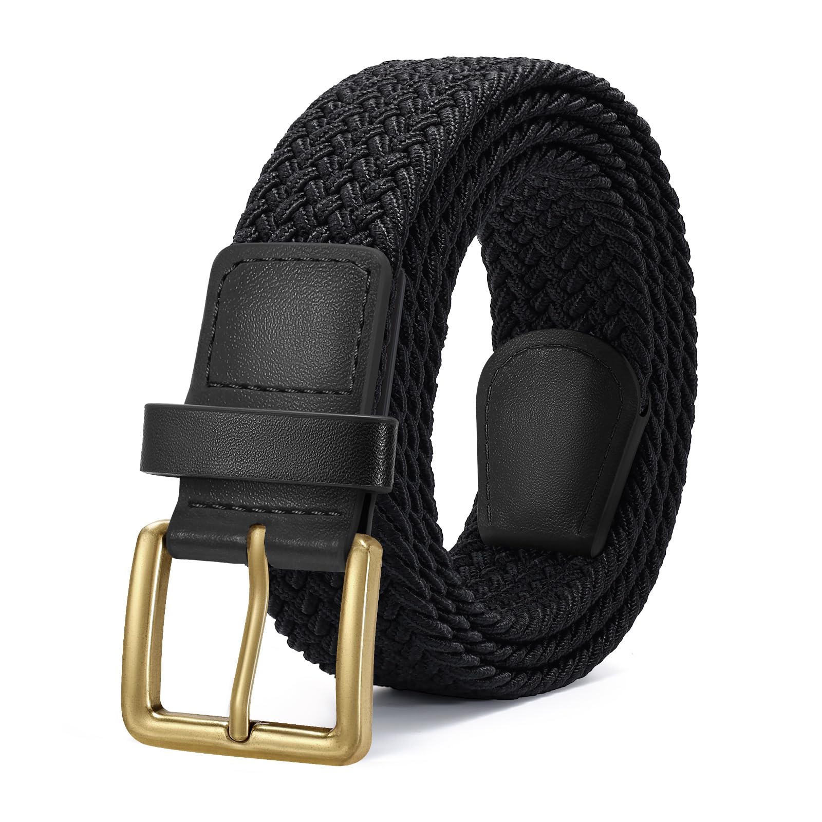 JASGOOD Braided Belt Women Stretch Woven Belts for Golf Elastic Casual 1 3/8" Jeans Shorts Pants