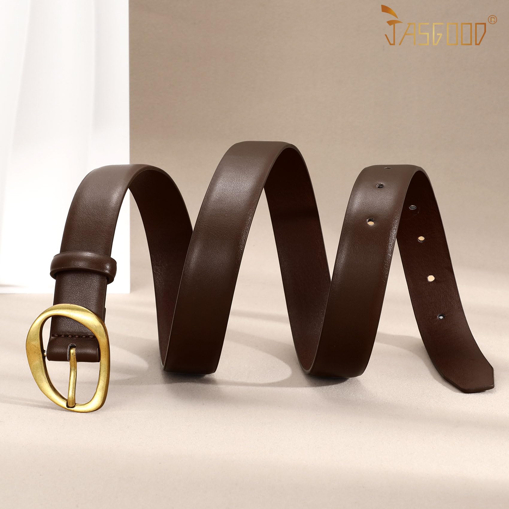 JASGOOD Leather Belts for Women Cute Casual Waist Belt with Gold Buckle Ladies for Jeans Pants Dresses - JASGOOD OFFICIAL