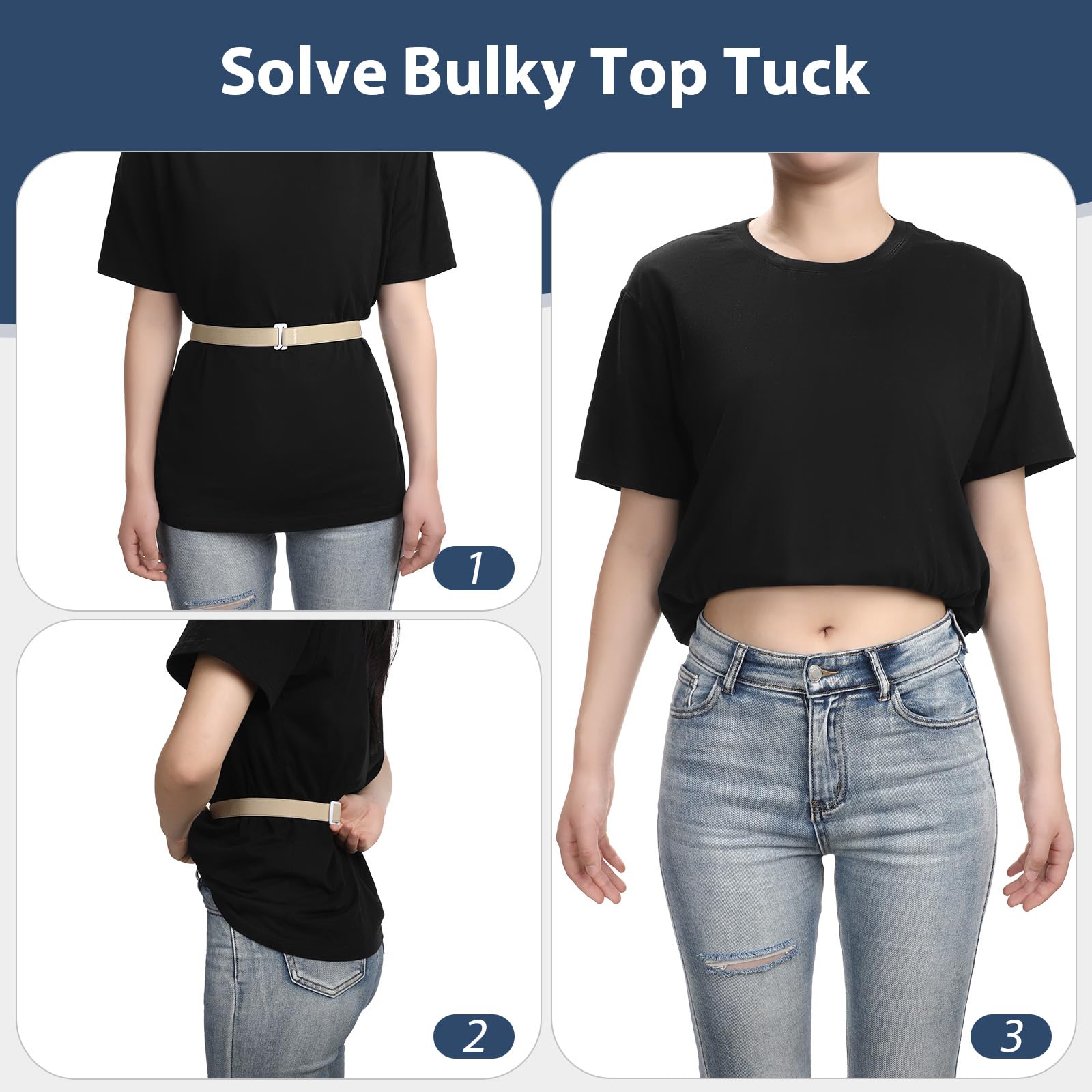 JASGOOD Crop Top Tuck Waist Band Adjustable Band for Sweater Shirts Tuck Band Women Elastic Stretch Belts - JASGOOD OFFICIAL