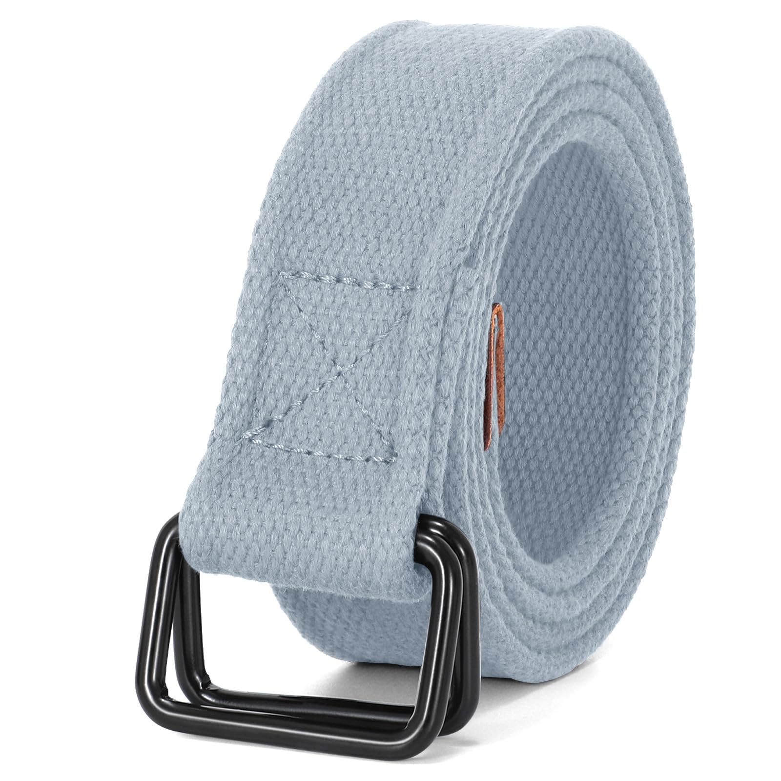 JASGOOD Men Canvas Double Ring Belt Plus Size Men Cloth Casual Belt for Jeans Pants