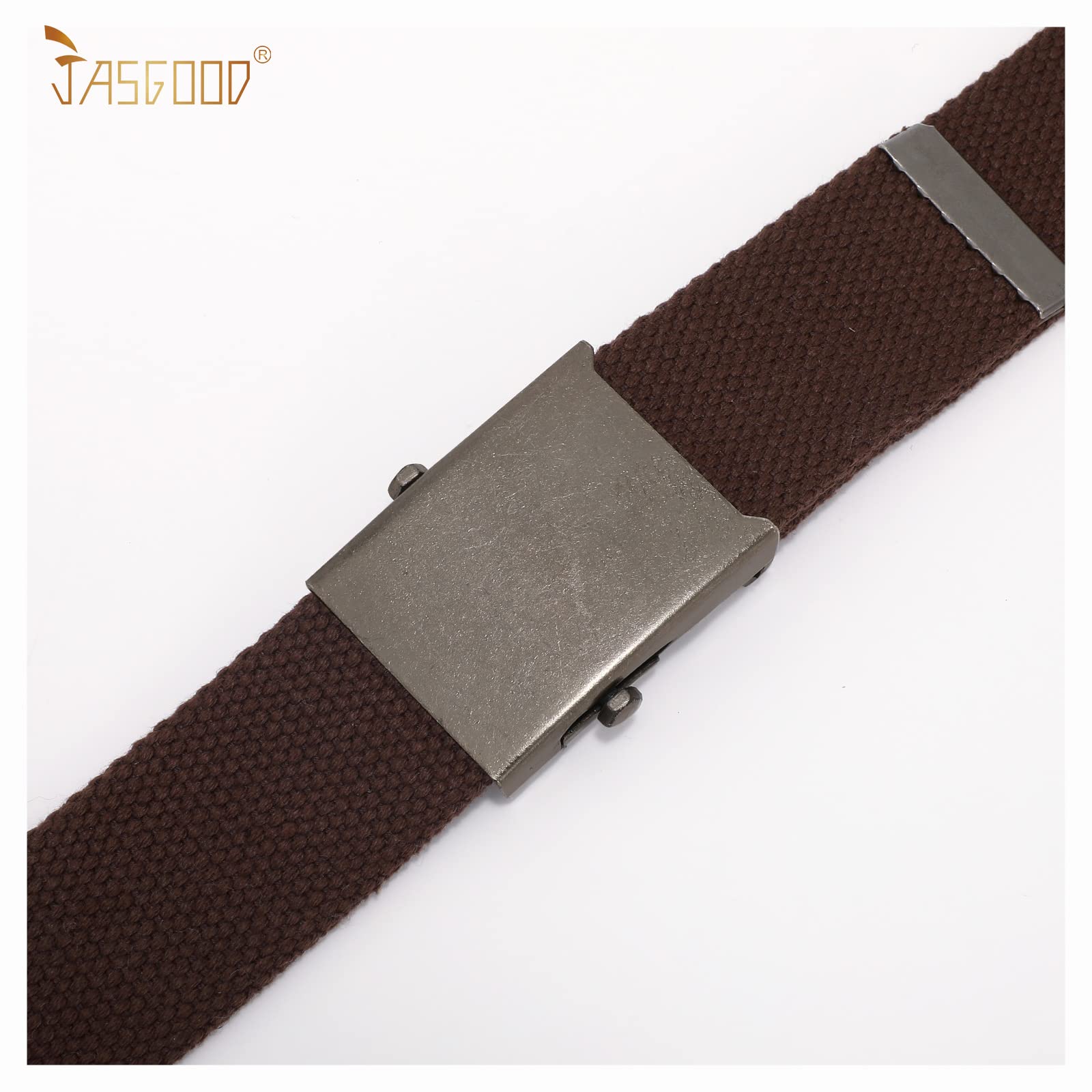 JASGOOD 3 Pack Unisex-Adult Military Web Belt Canvas Web Belt for Men Adjustable Cloth Fabric Belt with Metal Buckle