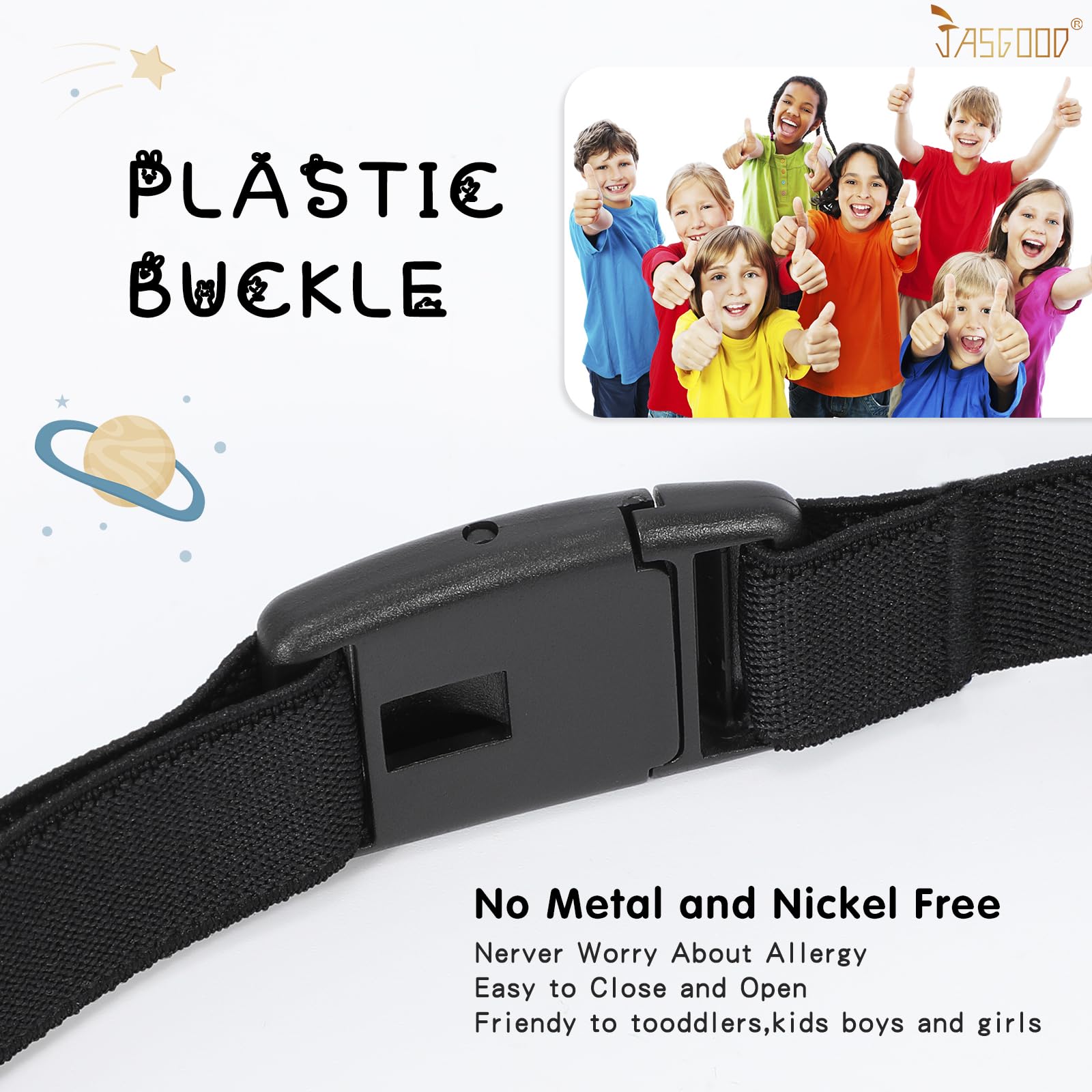 JASGOOD Kids Adjustable Elastic Belt for Boys Girls and Toddlers Nickel Free Stretch Belts for Pants Jeans
