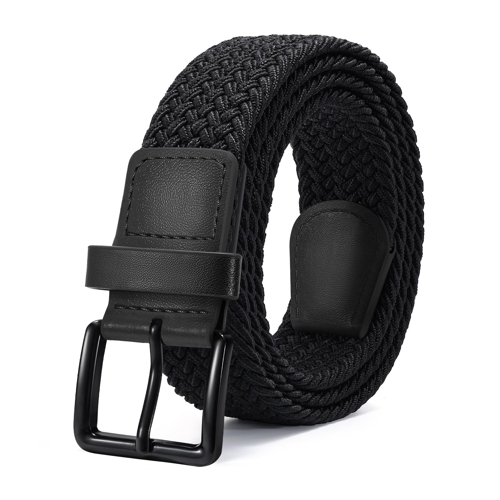 JASGOOD Braided Belt Women Stretch Woven Belts for Golf Elastic Casual 1 3/8" Jeans Shorts Pants