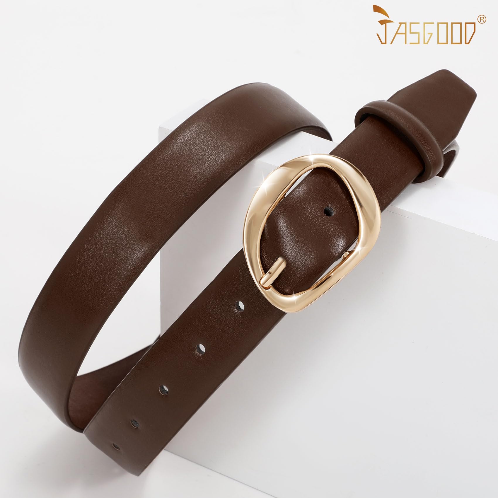 JASGOOD Leather Belts for Women Cute Casual Waist Belt with Gold Buckle Ladies for Jeans Pants Dresses - JASGOOD OFFICIAL