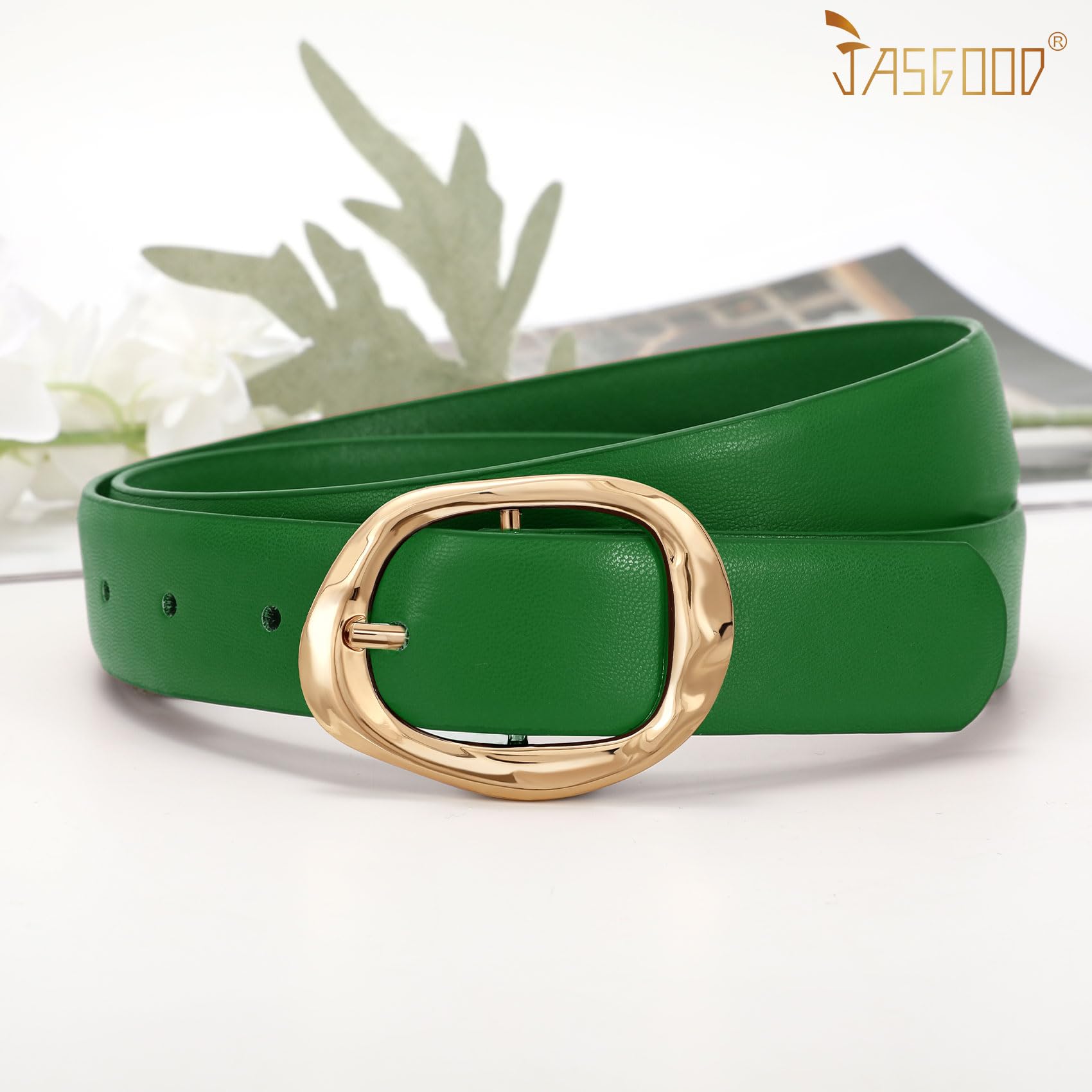 JASGOOD 3 Pack Women Belts for Jeans Pants Ladies Leather Waist Belt Casual Fashion Trend Belt for Women with Gold Buckle - JASGOOD OFFICIAL