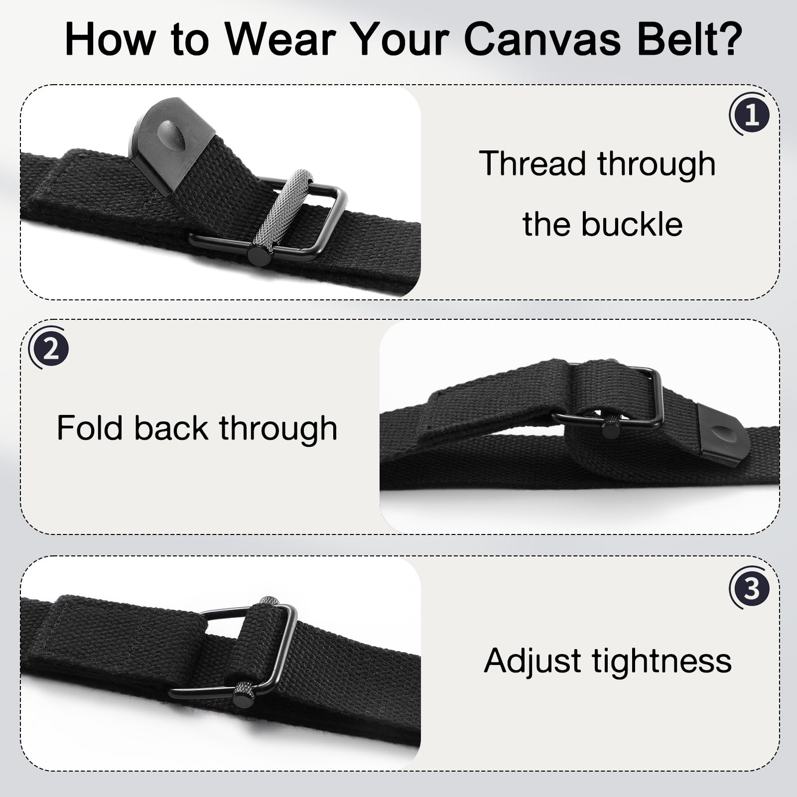 JASGOOD 2 Pack Mens Belts Canvas Belt for Men Fabric Web Golf Belt Casual Belt for Jeans Pants