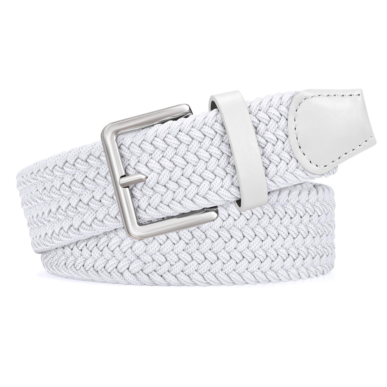 JASGOOD Braided Belt Women Stretch Woven Belts for Golf Elastic Casual 1 3/8" Jeans Shorts Pants