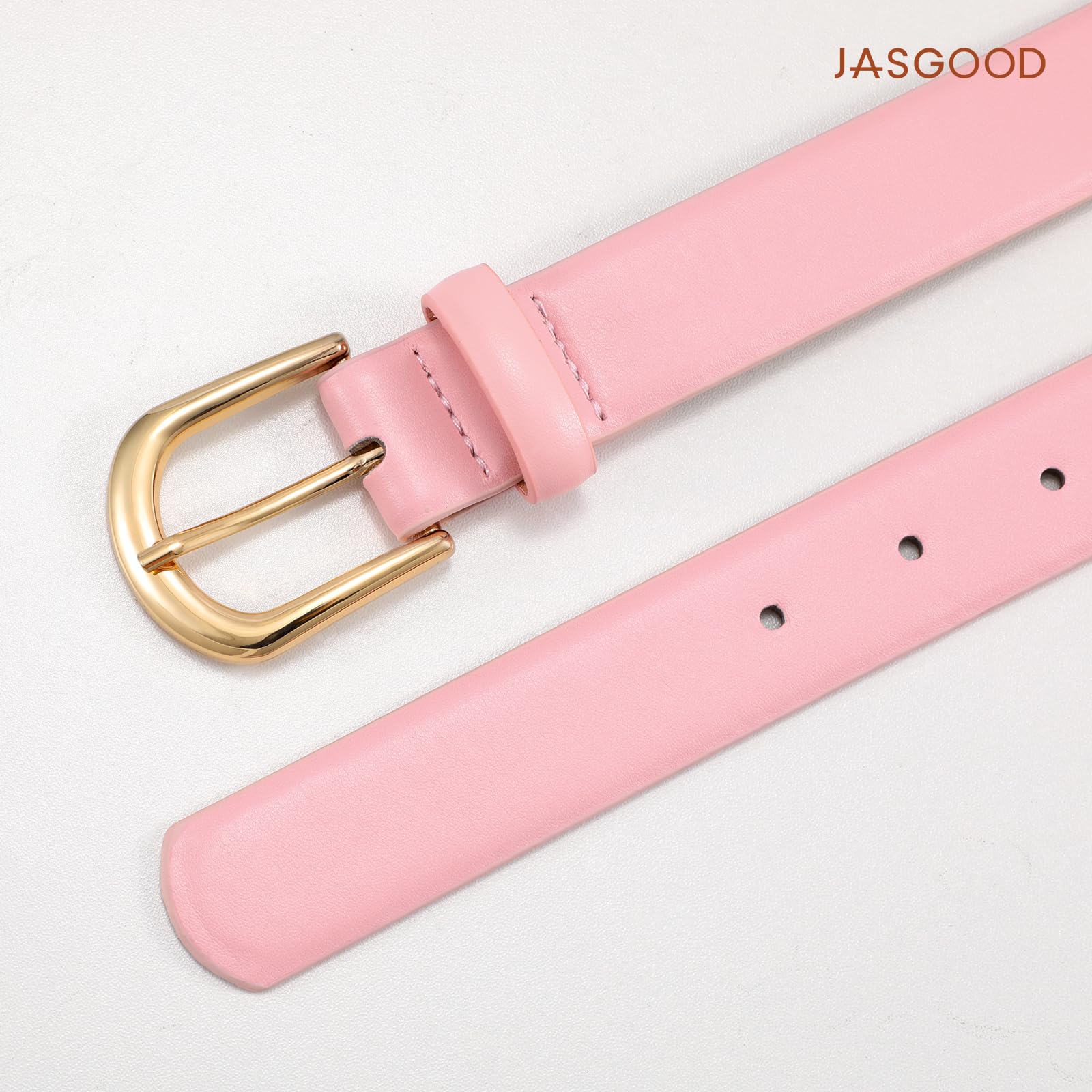 JASGOOD Leather Belt Women Belts for Jean Pants with Gold Buckle Fashion Ladies Waist Belt - JASGOOD OFFICIAL