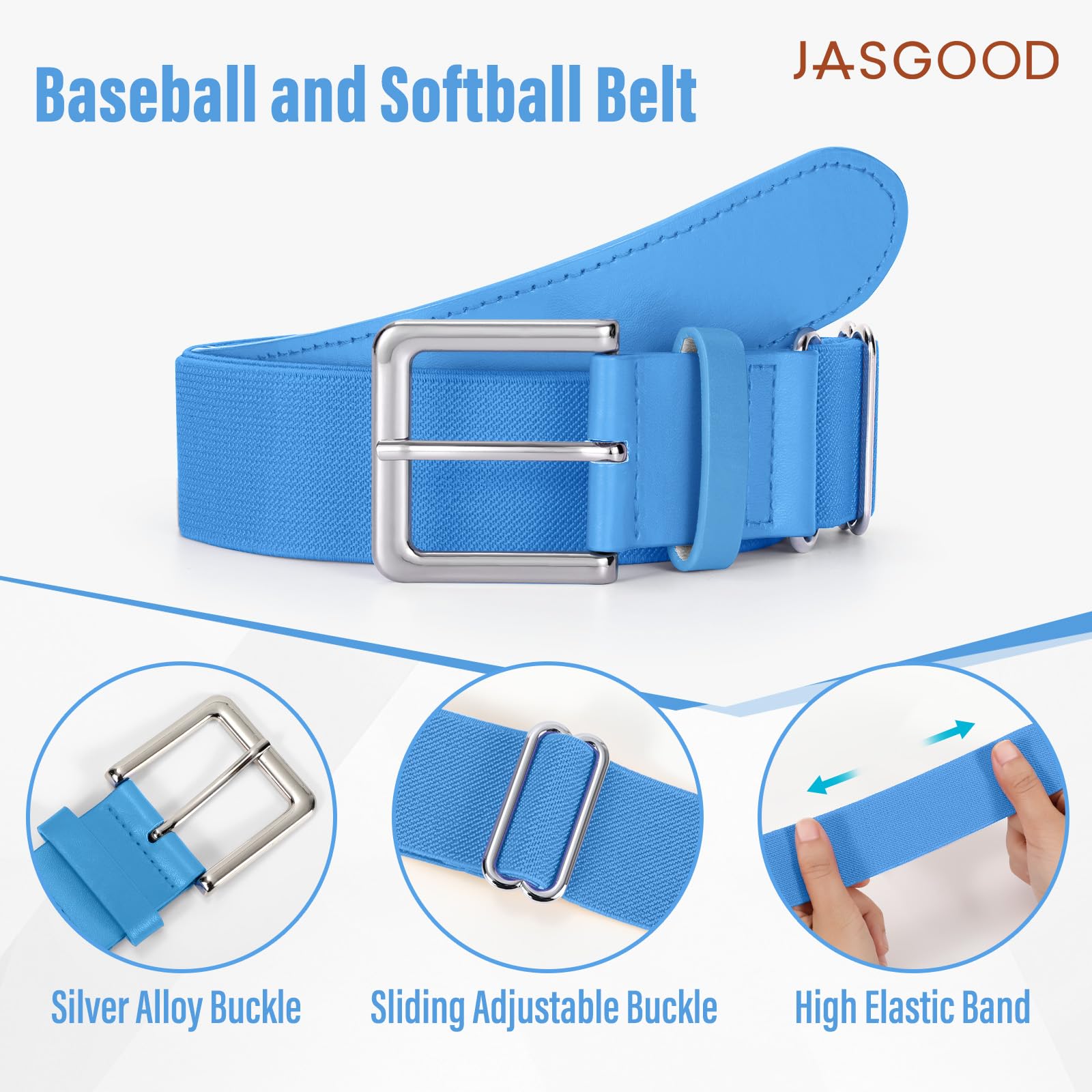 JASGOOD Baseball Softball Socks and Belt Combo Set Breathable Soccer Football Socks for Adult and Youth