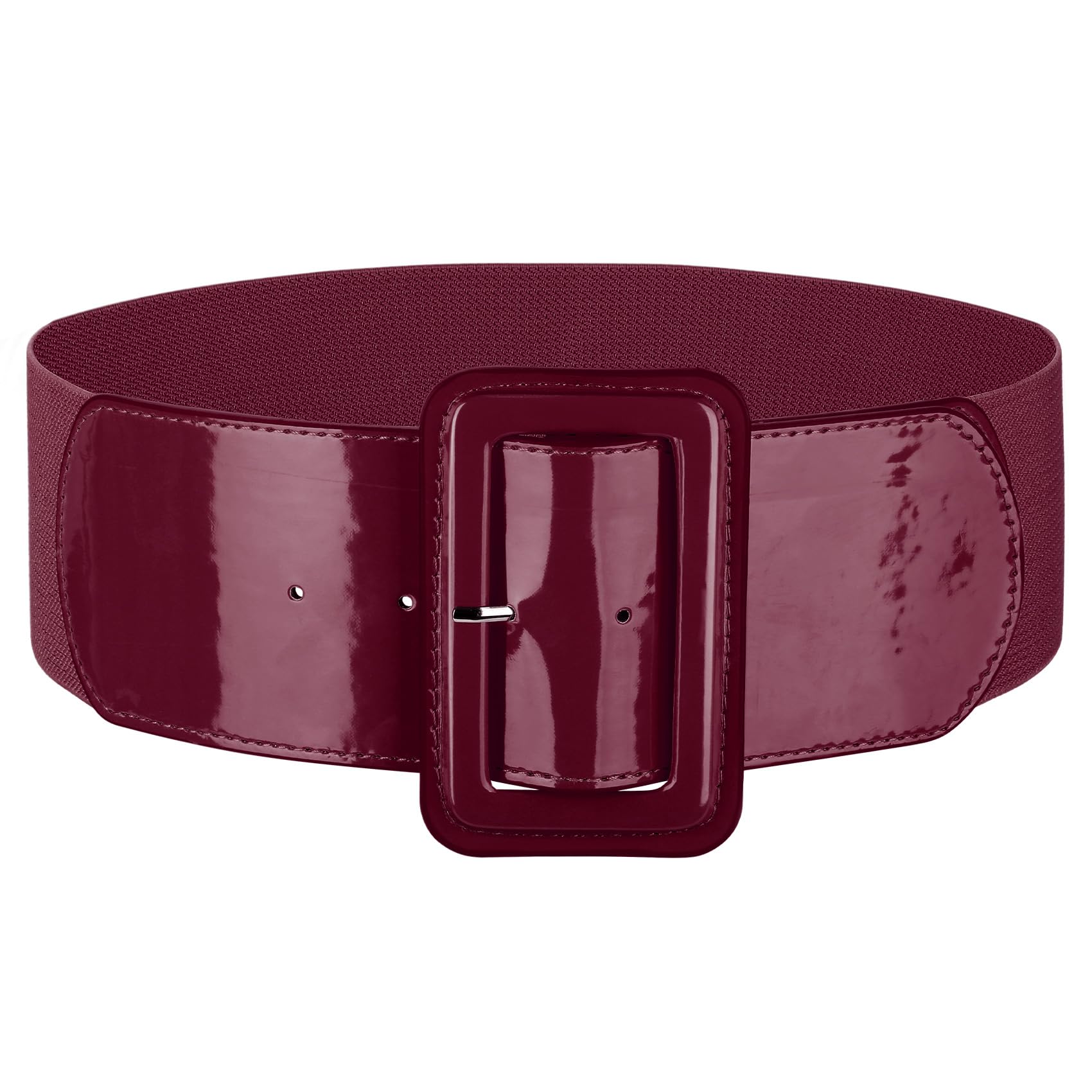 JASGOOD Women Wide Stretchy Belt Vintage Elastic Waist Belt for Dresses Fashion Ladies Waist Belt with Patent Square Buckle - JASGOOD OFFICIAL